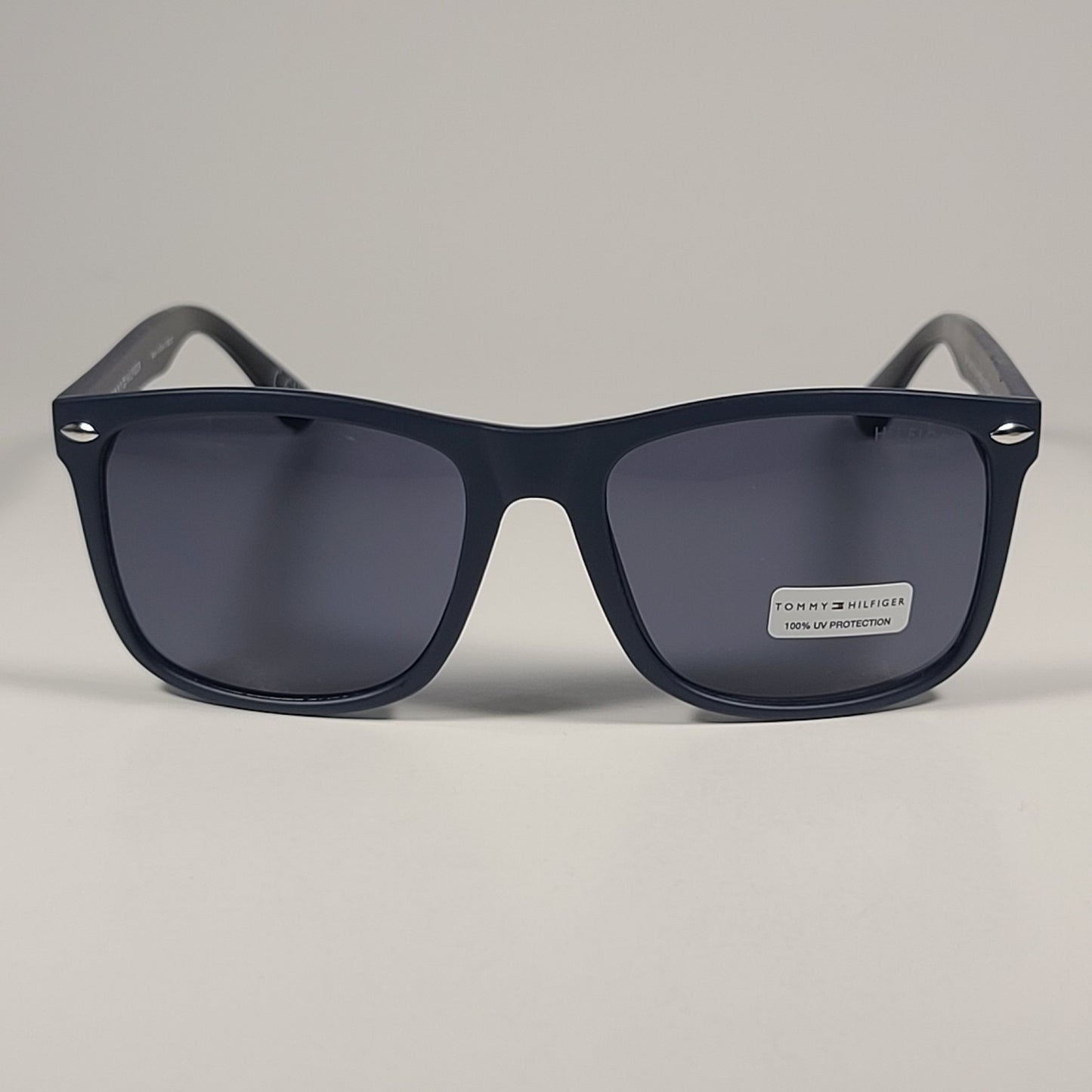 Tommy Hilfiger MP OM652 Rectangular Sunglasses Navy Blue Black Gray Lens 55mm - Sunglasses