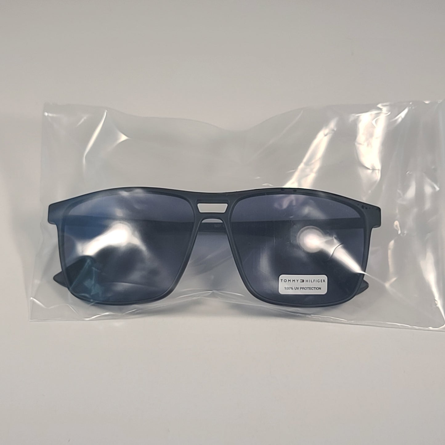 Tommy Hilfiger MP OM658 Rectangular Sunglasses Matte Black Frame & Gray Lens - Sunglasses