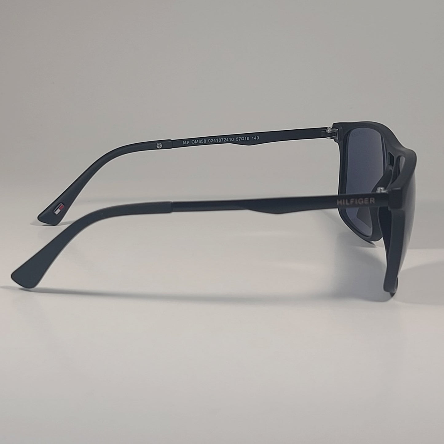 Tommy Hilfiger MP OM658 Rectangular Sunglasses Matte Black Frame & Gray Lens - Sunglasses