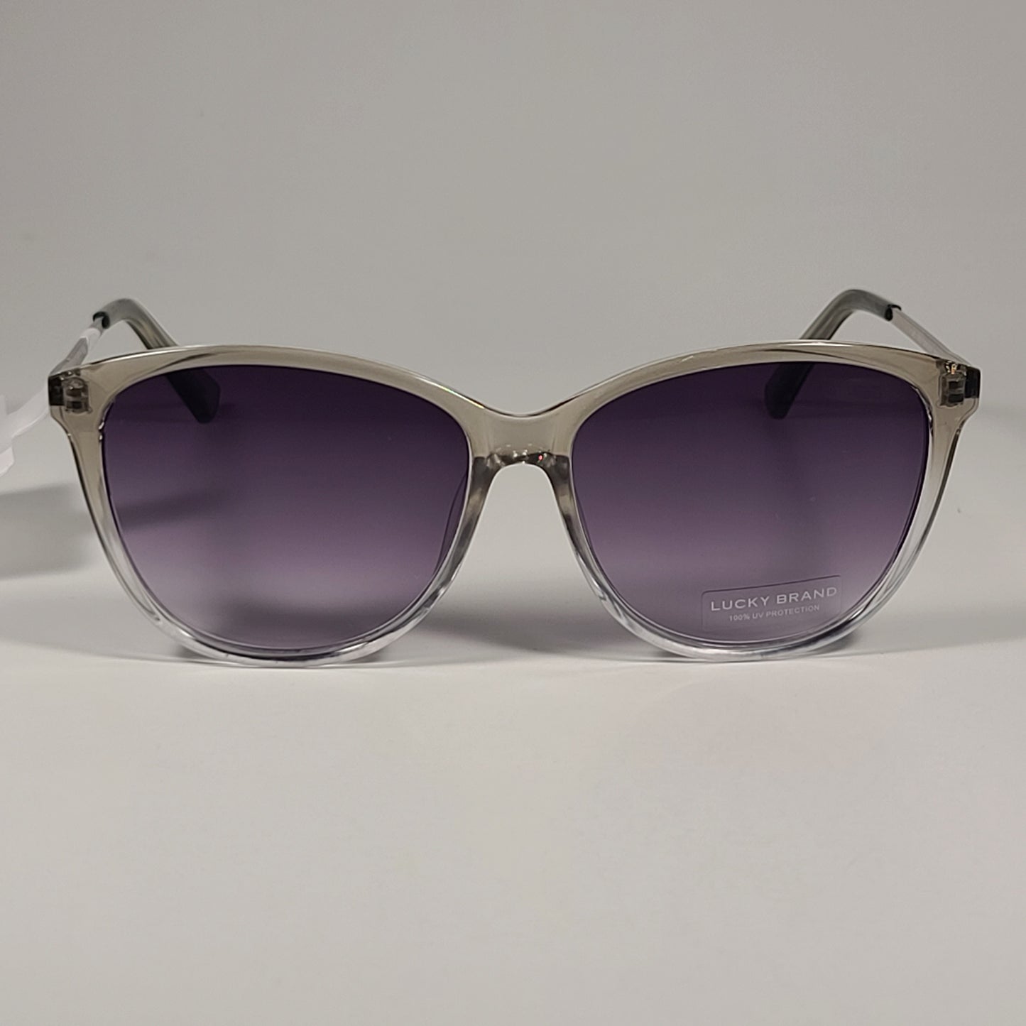Lucky Brand Pismo Cat Eye Sunglasses Gray Crystal Silver Frame Smoke Gradient Lens - Sunglasses