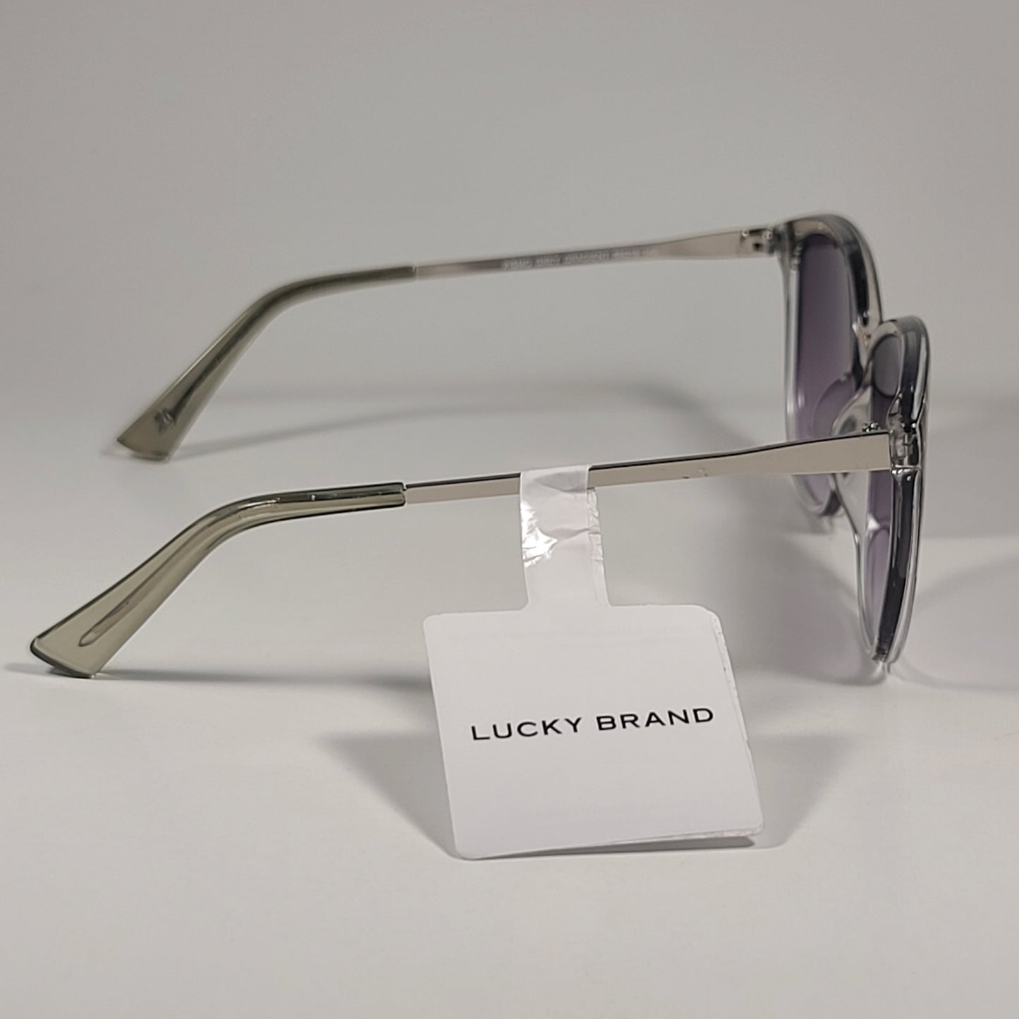 Lucky Brand Pismo Cat Eye Sunglasses Gray Crystal Silver Frame Smoke Gradient Lens - Sunglasses