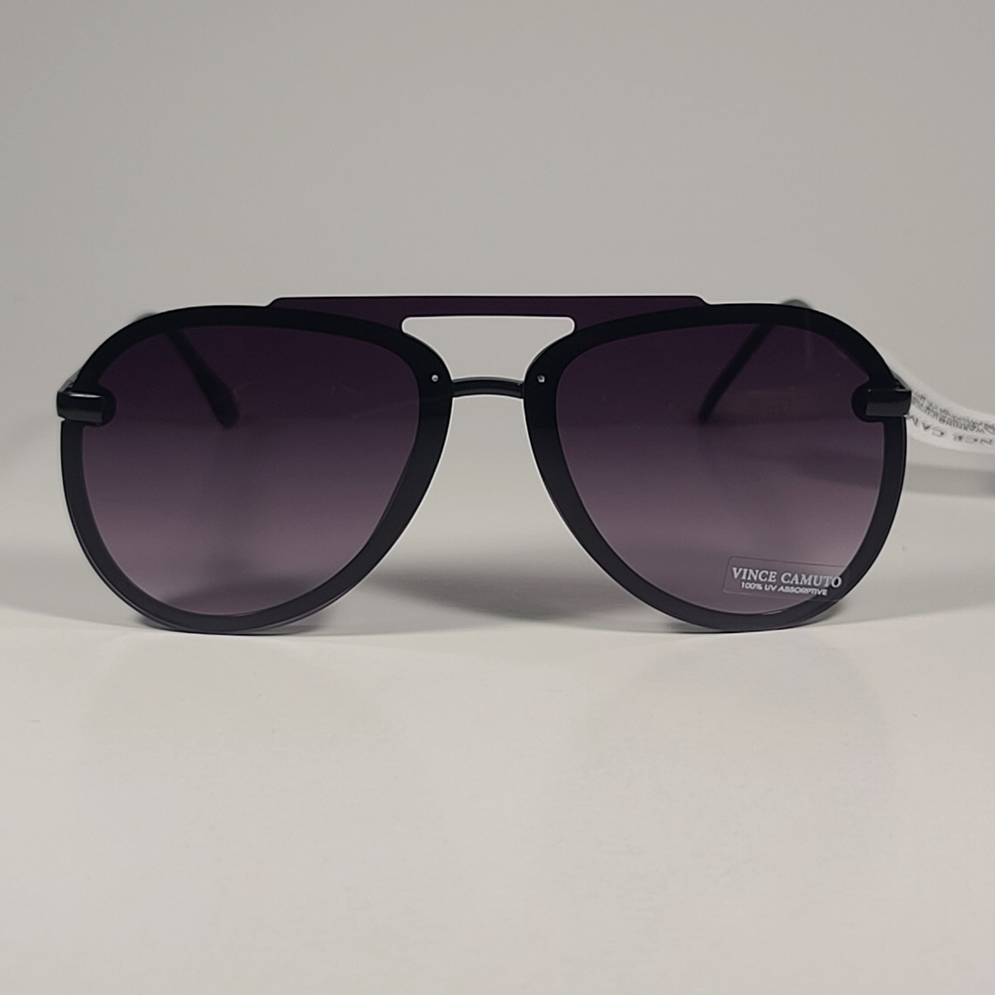 Vince Camuto VC991 BLK Rimless Aviator Sunglasses Black Frame Smoke Gradient Lens - Sunglasses