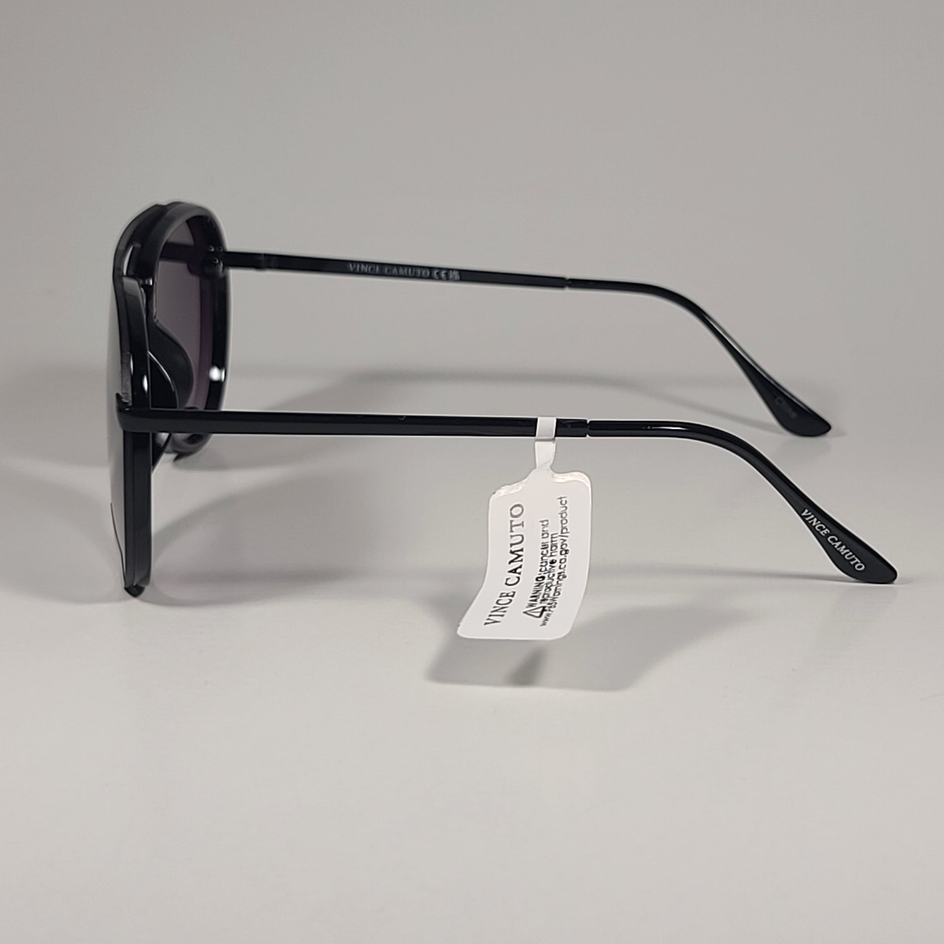 Vince Camuto VC991 BLK Rimless Aviator Sunglasses Black Frame Smoke Gradient Lens - Sunglasses