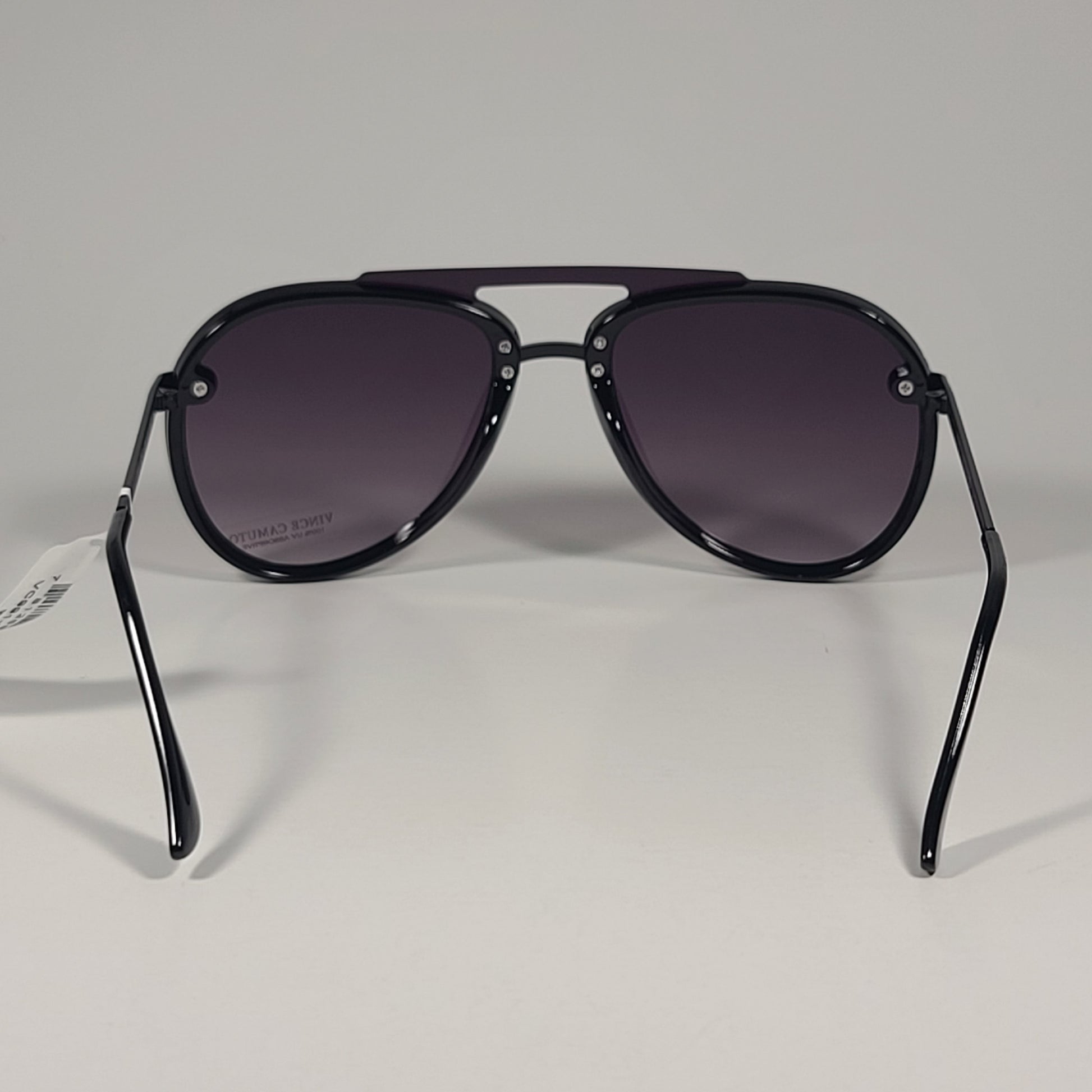 Vince Camuto VC991 BLK Rimless Aviator Sunglasses Black Frame Smoke Gradient Lens - Sunglasses