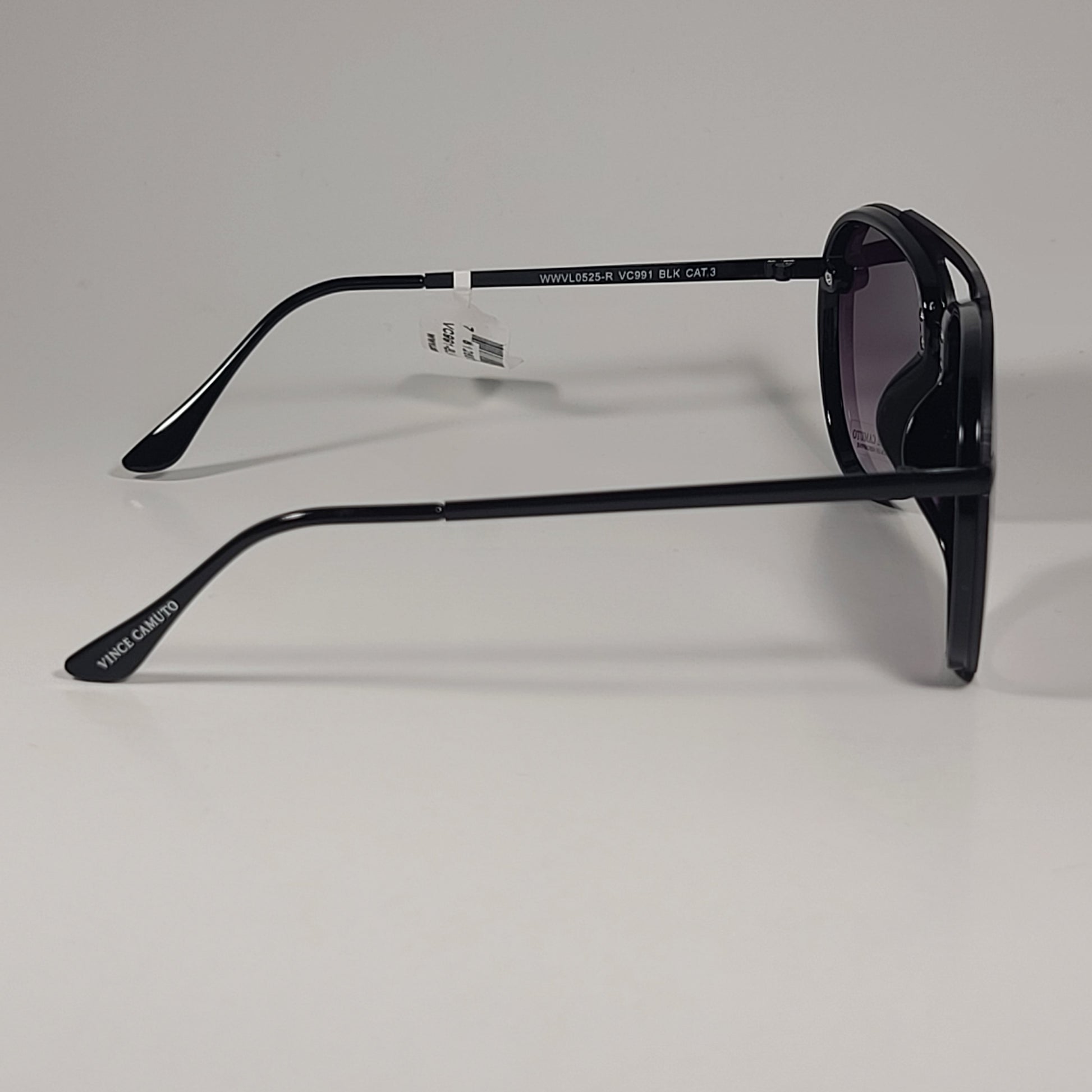 Vince Camuto VC991 BLK Rimless Aviator Sunglasses Black Frame Smoke Gradient Lens - Sunglasses