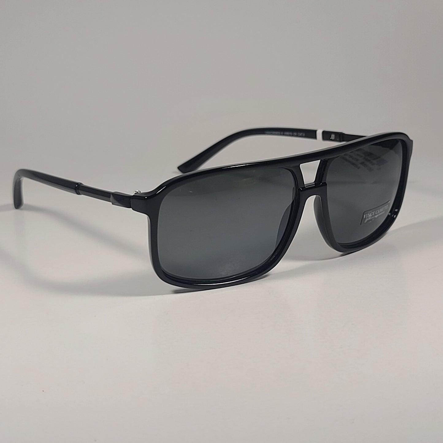 Vince Camuto Navigator Sunglasses Shiny Black Frame Gray Green Lens VM676 OX - Sunglasses