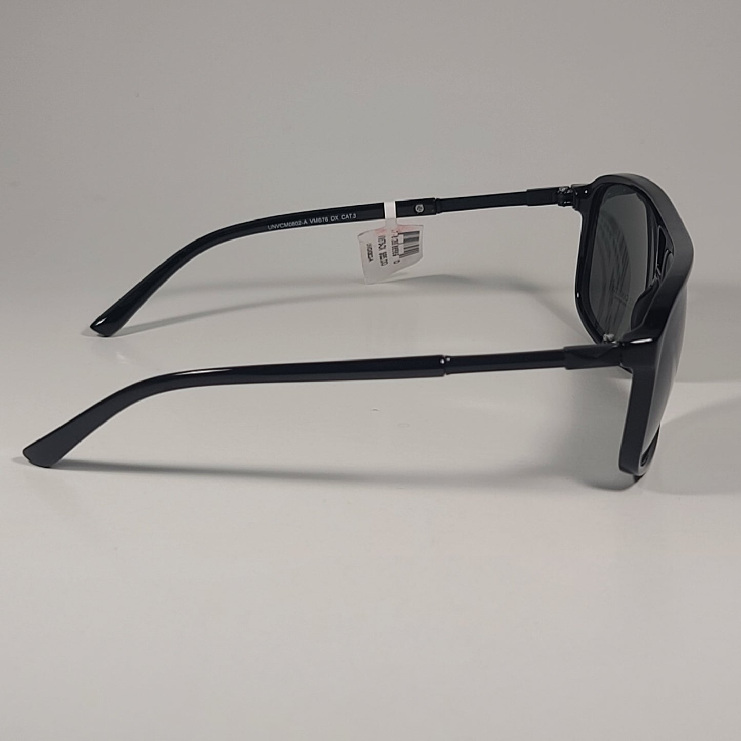 Vince Camuto Navigator Sunglasses Shiny Black Frame Gray Green Lens VM676 OX - Sunglasses