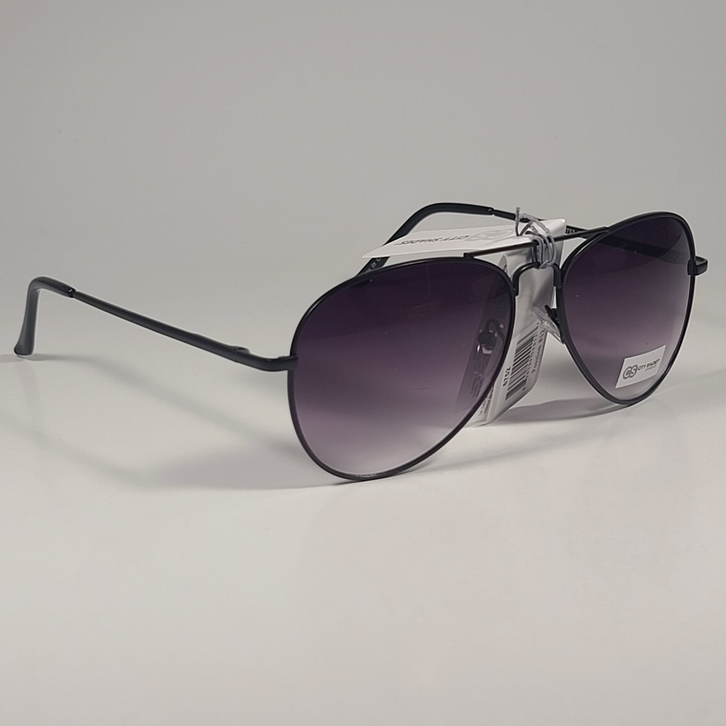 City Shades 6752 Pilot Sunglasses Matte Black Frame Smoke Gray Gradient Lens - Sunglasses