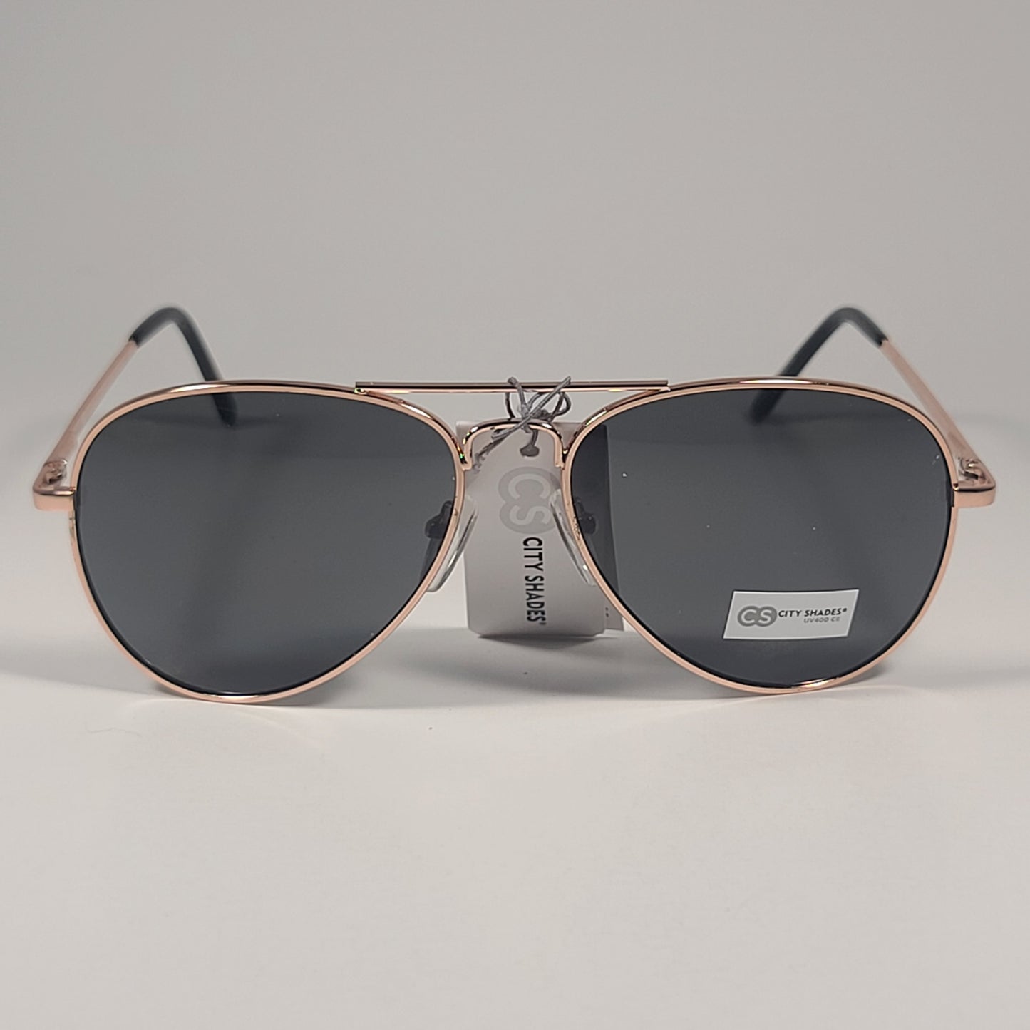 City Shades 6752 Pilot Sunglasses Gold Tone Metal Frame Green Tinted Lens - Sunglasses