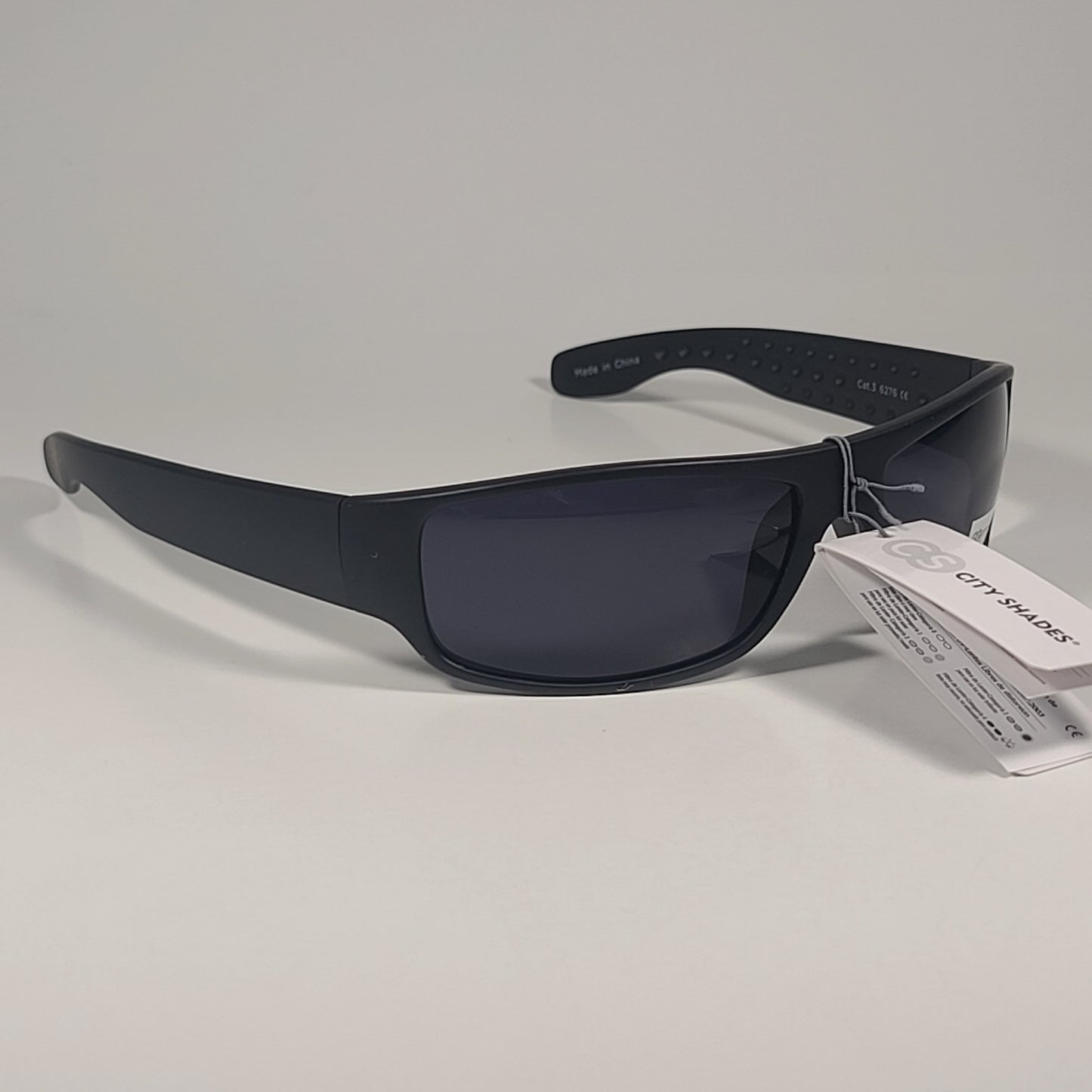 City Shades 6276 Sport Wrap Sunglasses Matte Black Frame Gray Tinted Lens - Sunglasses