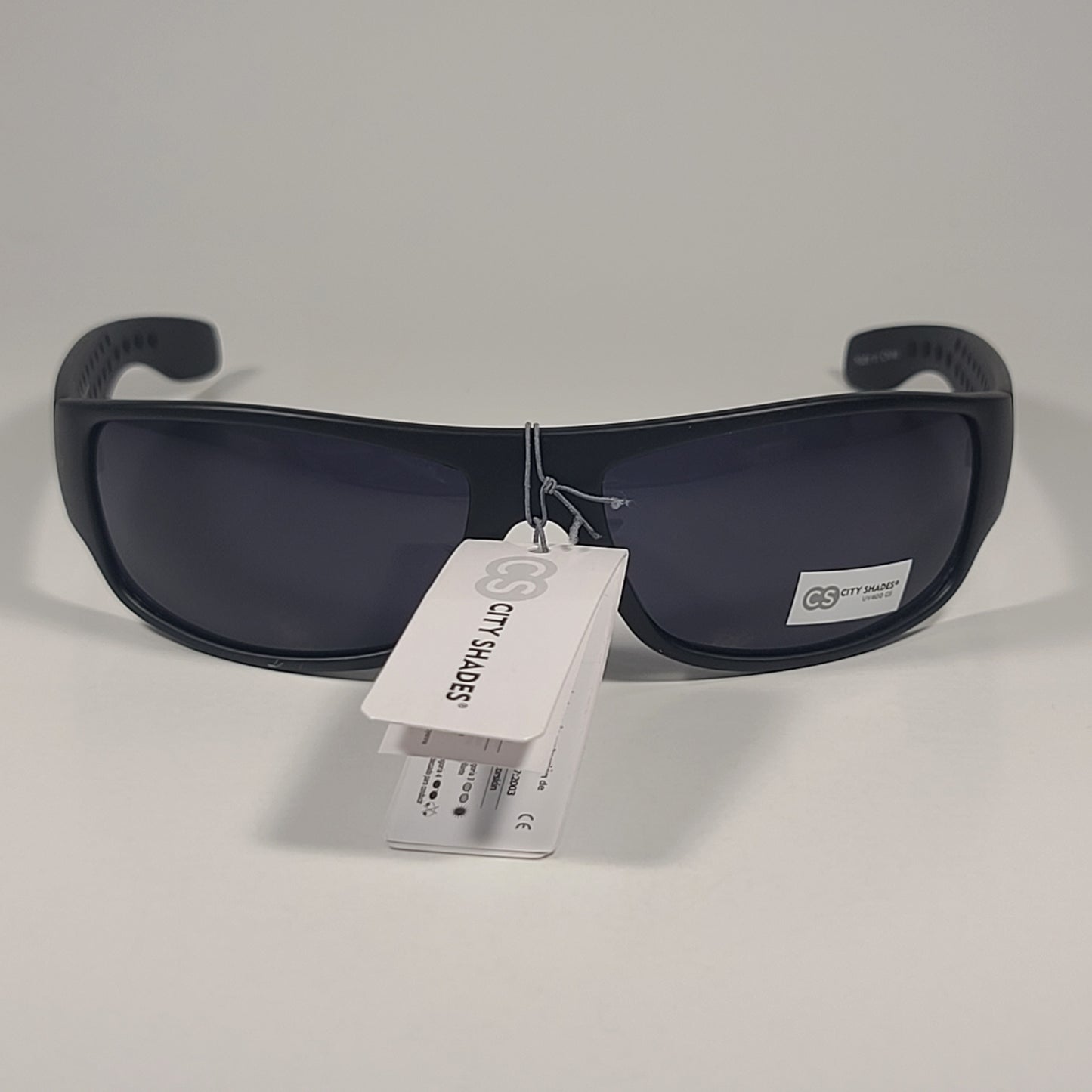 City Shades 6276 Sport Wrap Sunglasses Matte Black Frame Gray Tinted Lens - Sunglasses