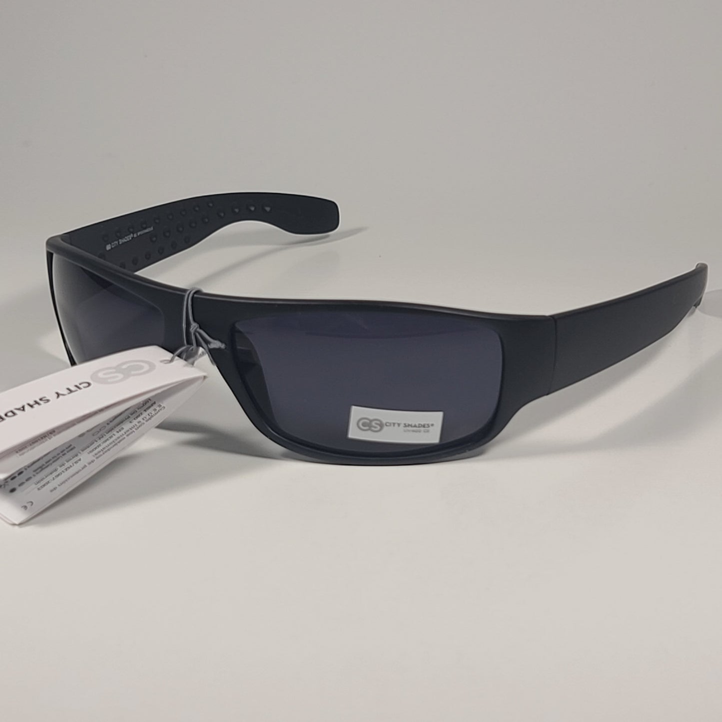 City Shades 6276 Sport Wrap Sunglasses Matte Black Frame Gray Tinted Lens - Sunglasses
