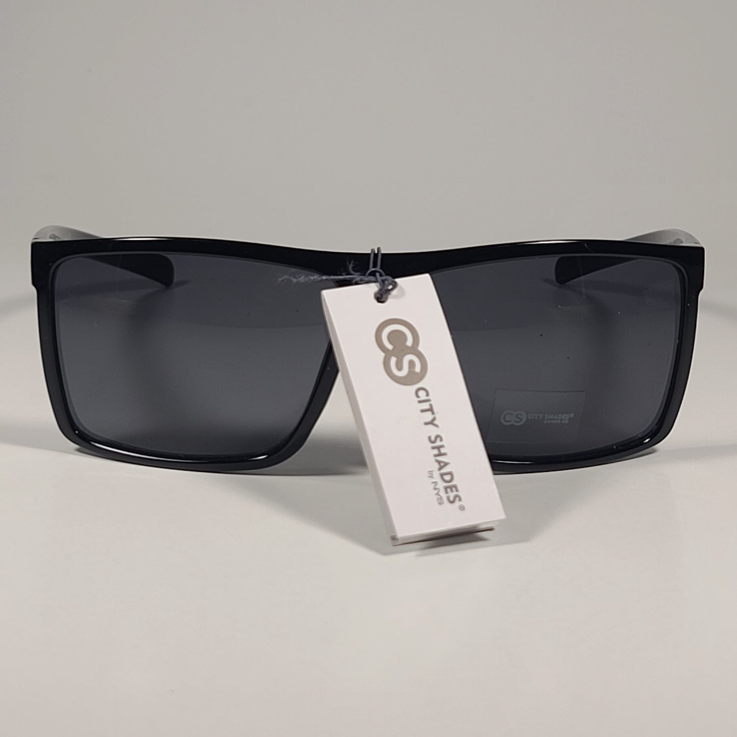 City Shades 6182 Square Sport Sunglasses Black Plastic Frame Gray Tinted Lens - Sunglasses