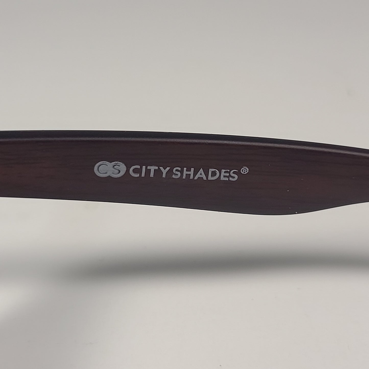 City Shades 6732-78 Square Sunglasses Matte Black & Wood Frame Smoke Gradient Lens - Sunglasses