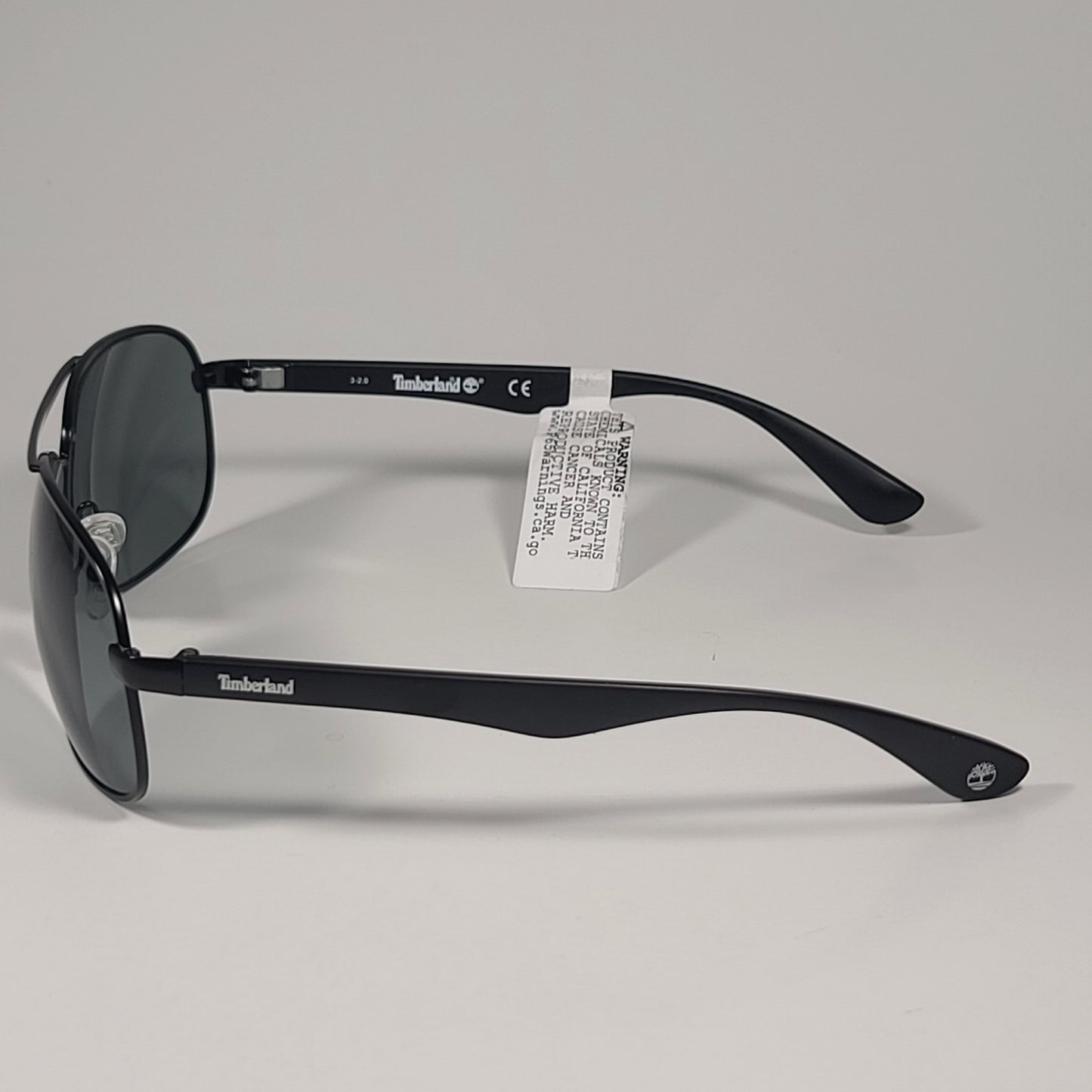 Timberland Aviator Sunglasses Matte Black Frame Green Lens TB7151 02N - Sunglasses