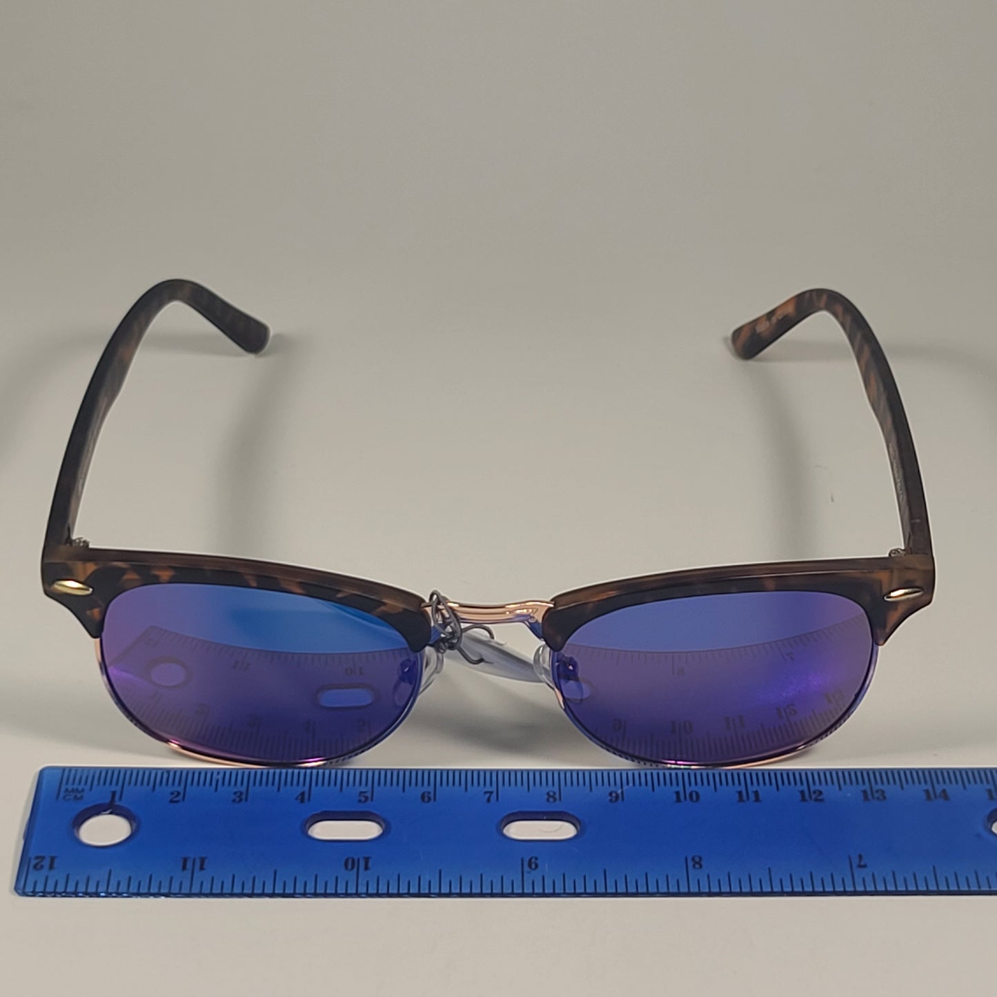City Shades 6694-22 Club Sunglasses Tortoise Gold Frame Blue Green Mirror Lens - Sunglasses