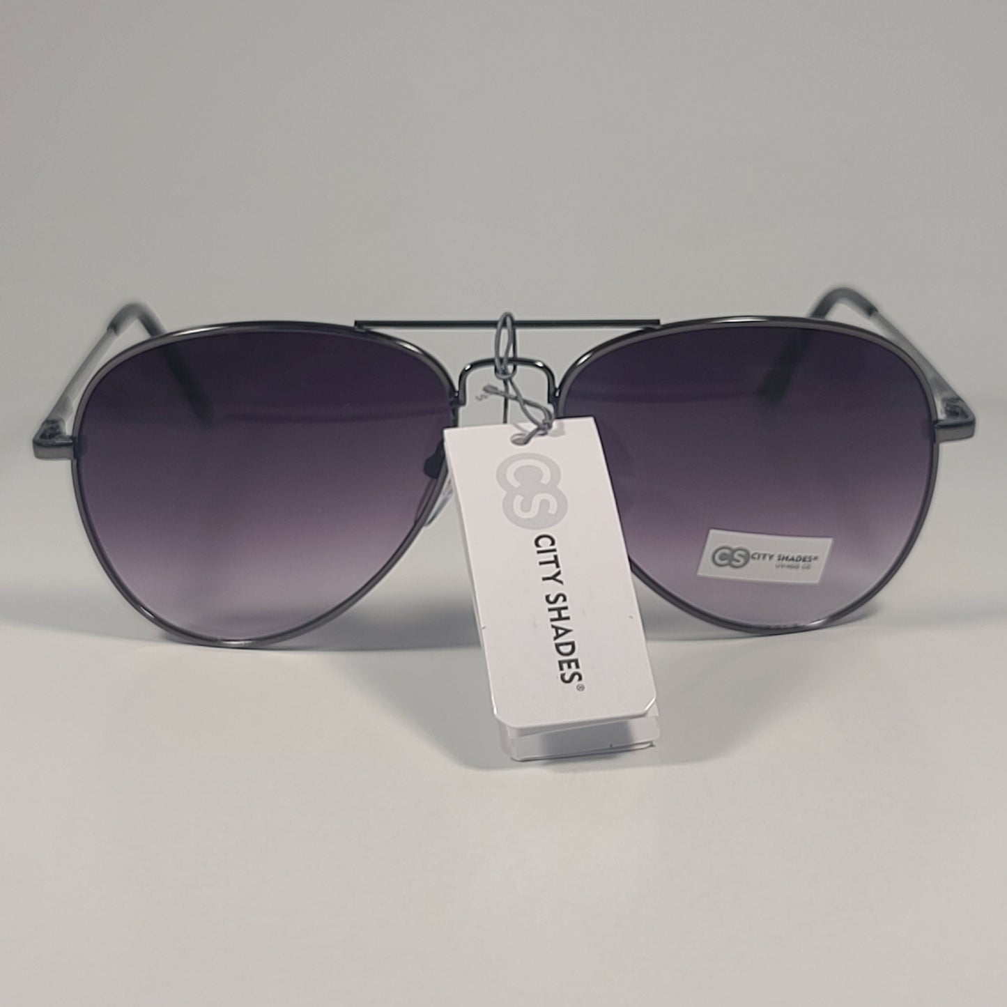 City Shades 6752 Pilot Sunglasses Gunmetal Frame Smoke Gray Gradient Lens - Sunglasses