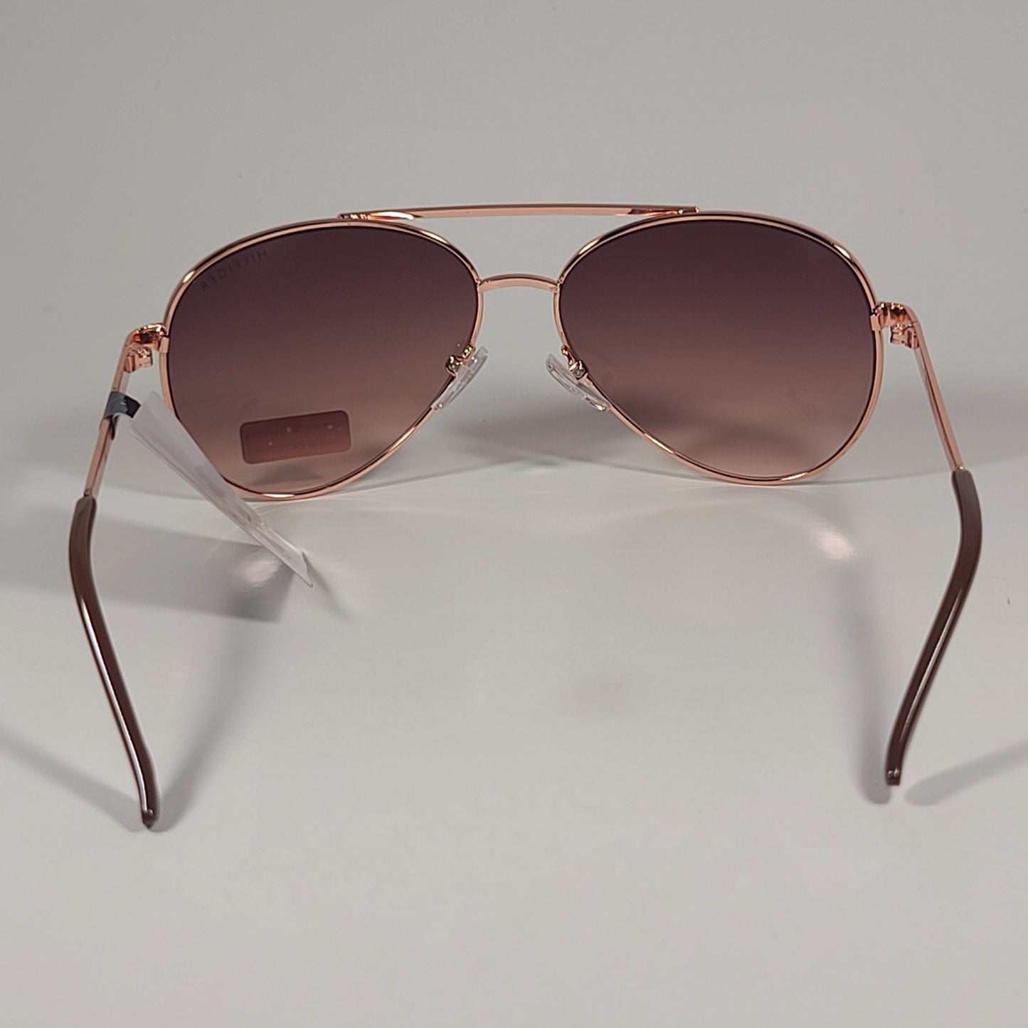 Tommy Hilfiger WM OL627 Aviator Sunglasses Rose Gold Frame Brown Gradient Lens - Sunglasses