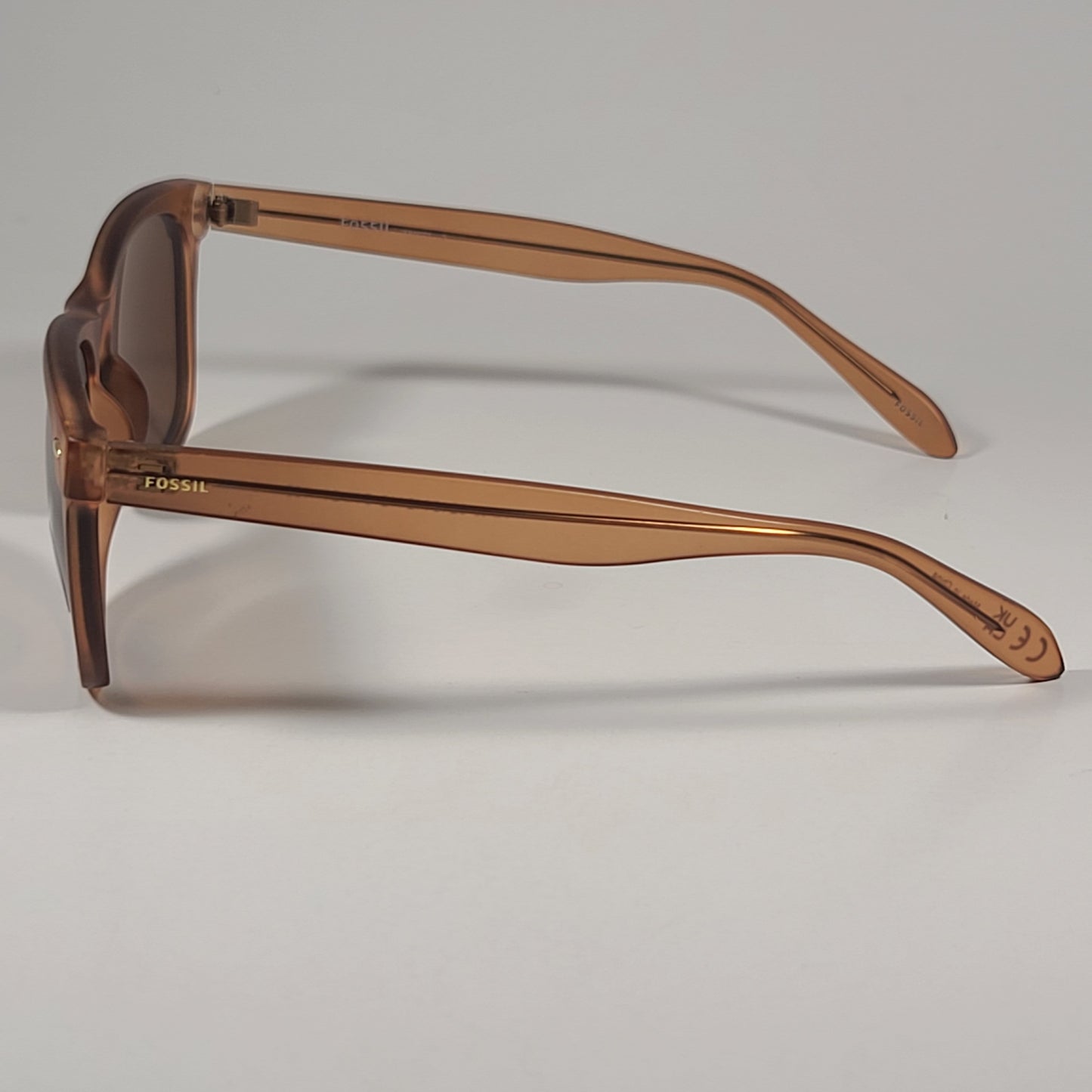 Fossil FM150 Men’s Square Sunglasses Orange Crystal Frame Brown Lens 54mm - Sunglasses