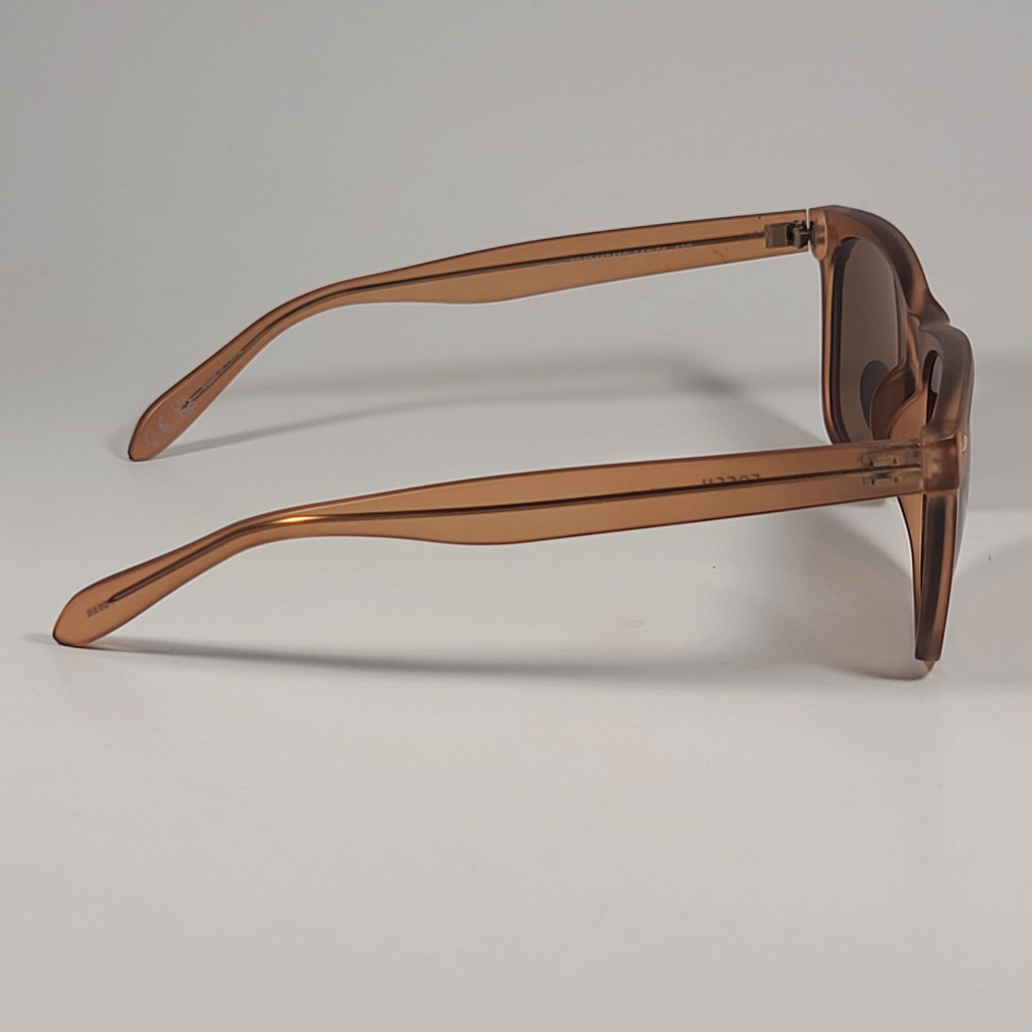 Fossil FM150 Men’s Square Sunglasses Orange Crystal Frame Brown Lens 54mm - Sunglasses