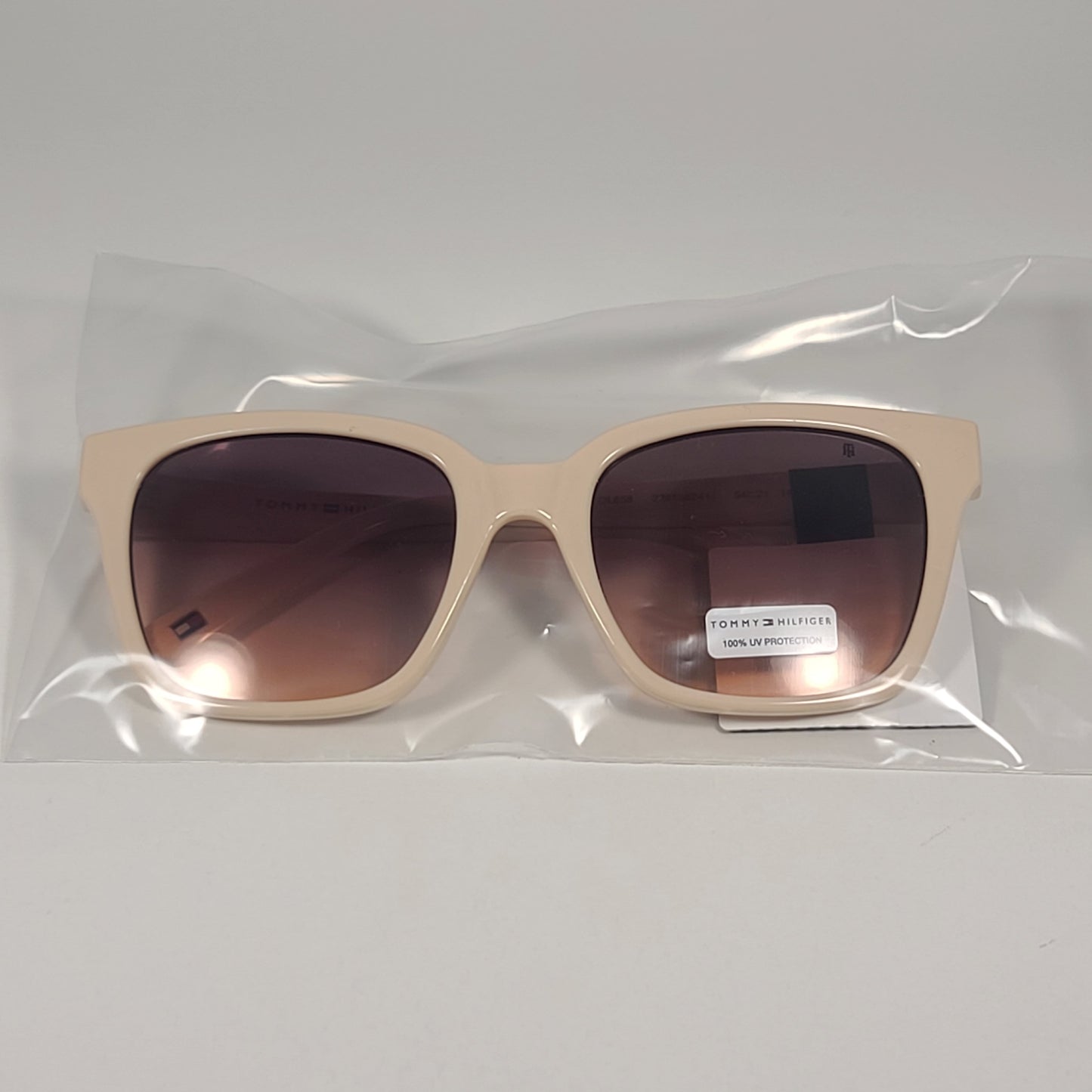 Tommy Hilfiger WP OL658 Cat Eye Sunglasses Beige Frame Brown Lens 54mm - Sunglasses