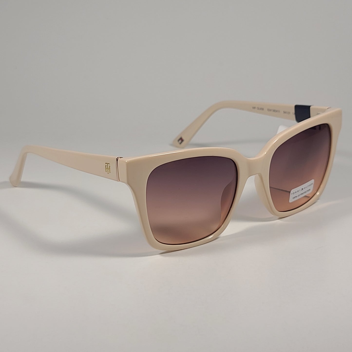 Tommy Hilfiger WP OL658 Cat Eye Sunglasses Beige Frame Brown Lens 54mm - Sunglasses