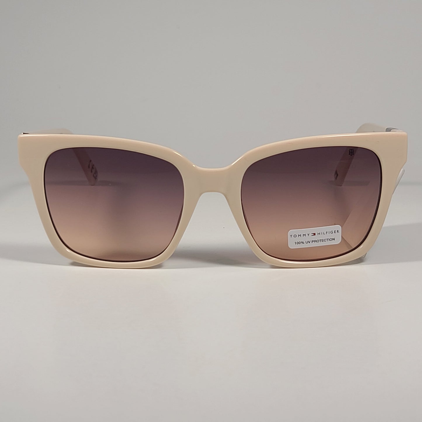 Tommy Hilfiger WP OL658 Cat Eye Sunglasses Beige Frame Brown Lens 54mm - Sunglasses