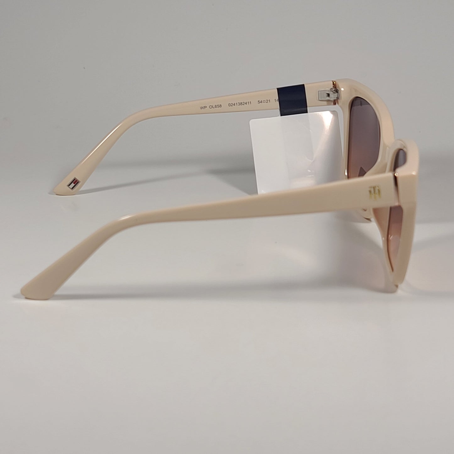 Tommy Hilfiger WP OL658 Cat Eye Sunglasses Beige Frame Brown Lens 54mm - Sunglasses