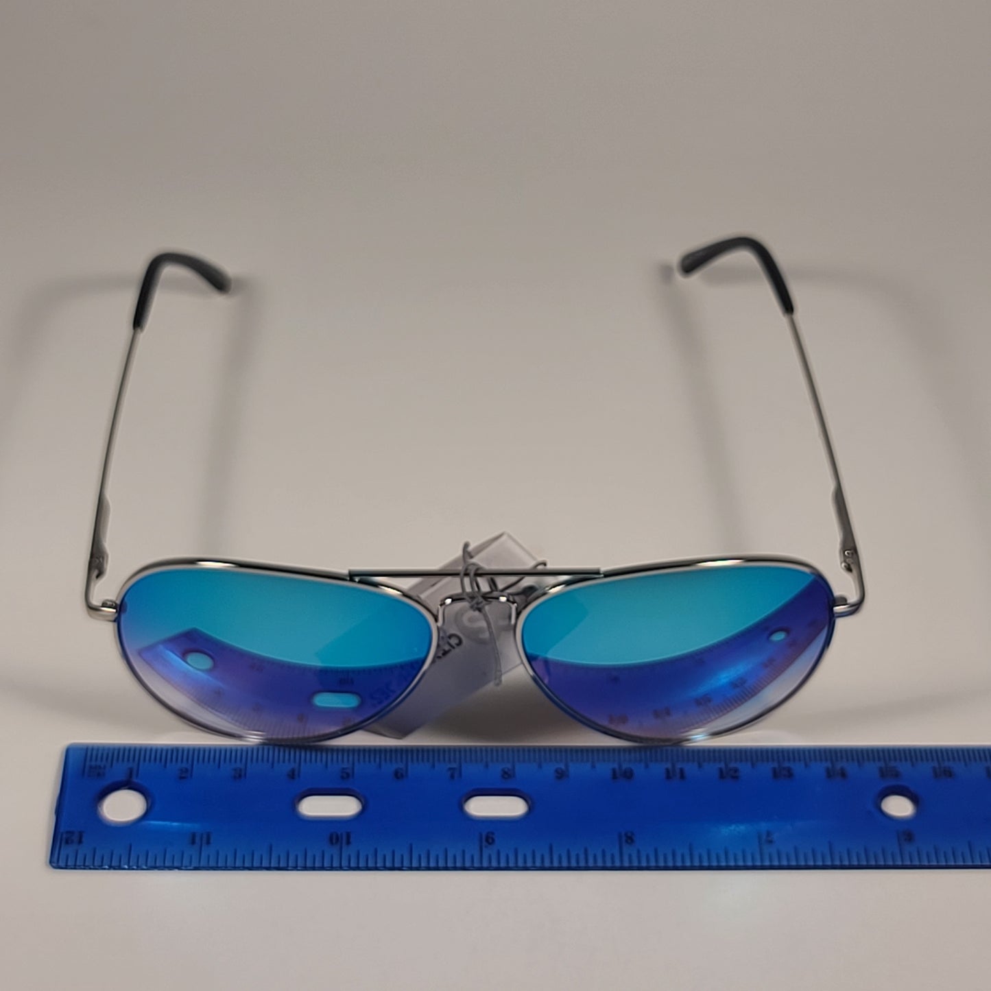 City Shades 6752-72 Pilot Sunglasses Silver Frame Blue Aqua Mirror Lens - Sunglasses