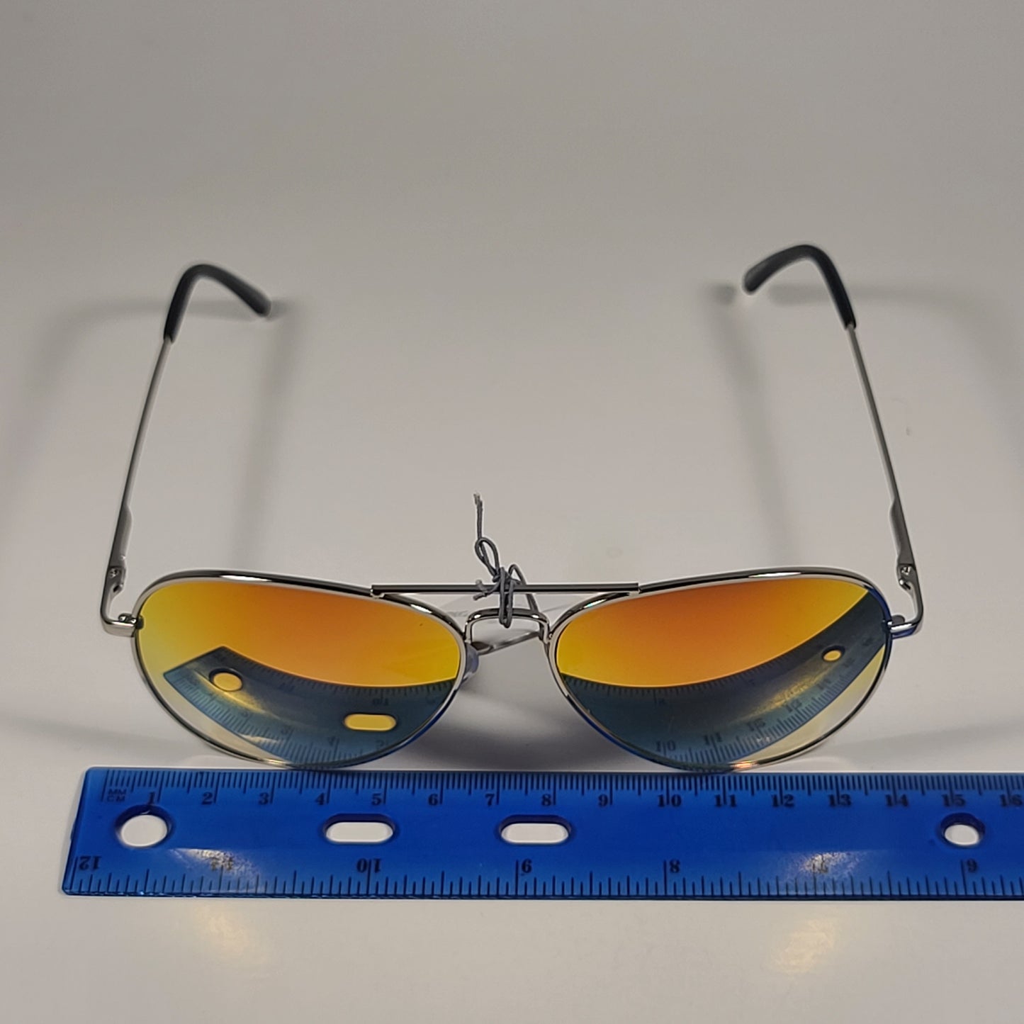 City Shades 6752-72 Pilot Sunglasses Silver Frame Orange Mirror Lens - Sunglasses