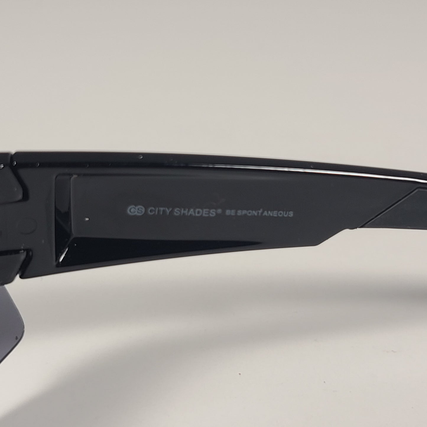 City Shades 6328 Sport Wrap Sunglasses Shiny Black Frame Gray Tinted Lens - Sunglasses