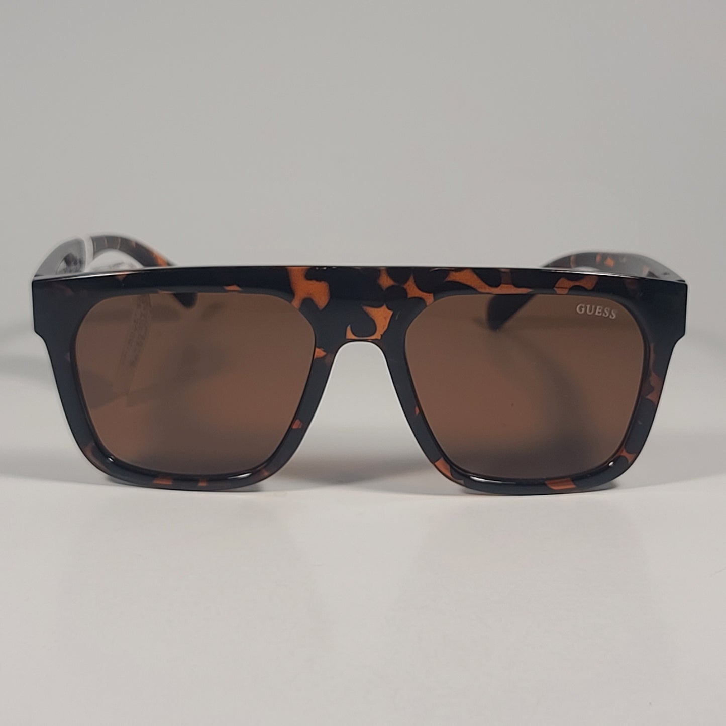 Guess GO00068 52E Square Sunglasses Brown Tortoise Frame Brown Lens 55mm - Sunglasses
