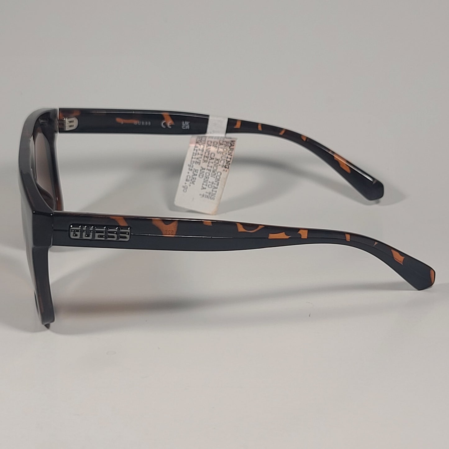 Guess GO00068 52E Square Sunglasses Brown Tortoise Frame Brown Lens 55mm - Sunglasses