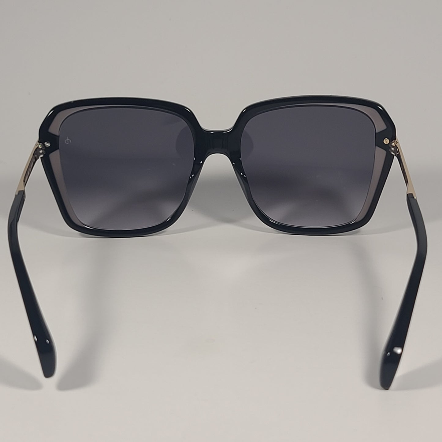 RAG & BONE RNB1059/G/S 807 9O Square Sunglasses Black Gold Gray Gradient Lens - Sunglasses