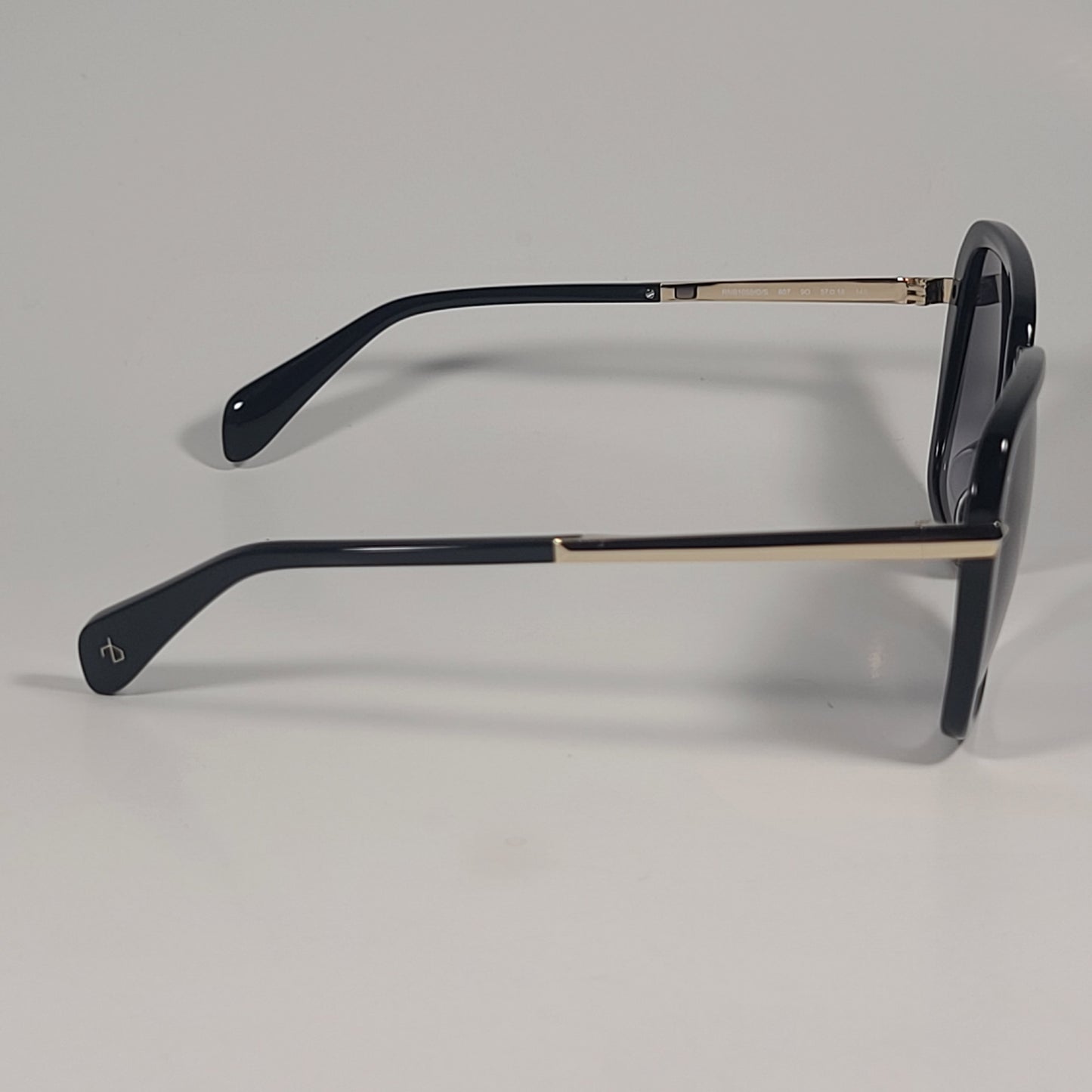 RAG & BONE RNB1059/G/S 807 9O Square Sunglasses Black Gold Gray Gradient Lens - Sunglasses