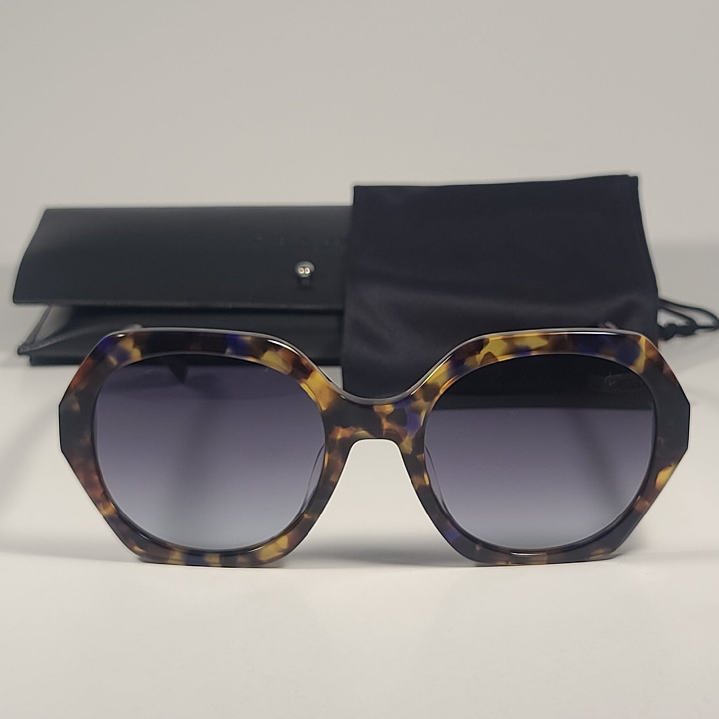 RAG & BONE RNB1078/S X8Q 9O Geometric Sunglasses Blue Havana Gray Gradient Lens - Sunglasses