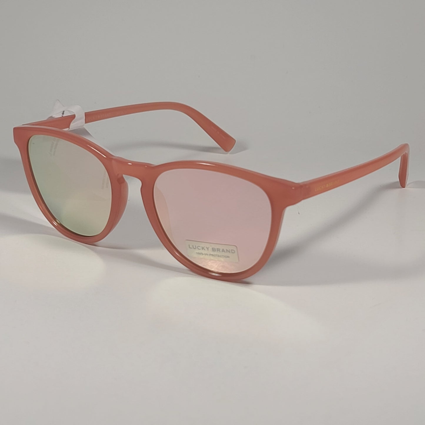 Lucky Brand SLBD118 PINK Round Sunglasses Pink Frame Pink Flash Mirror Lens - Sunglasses