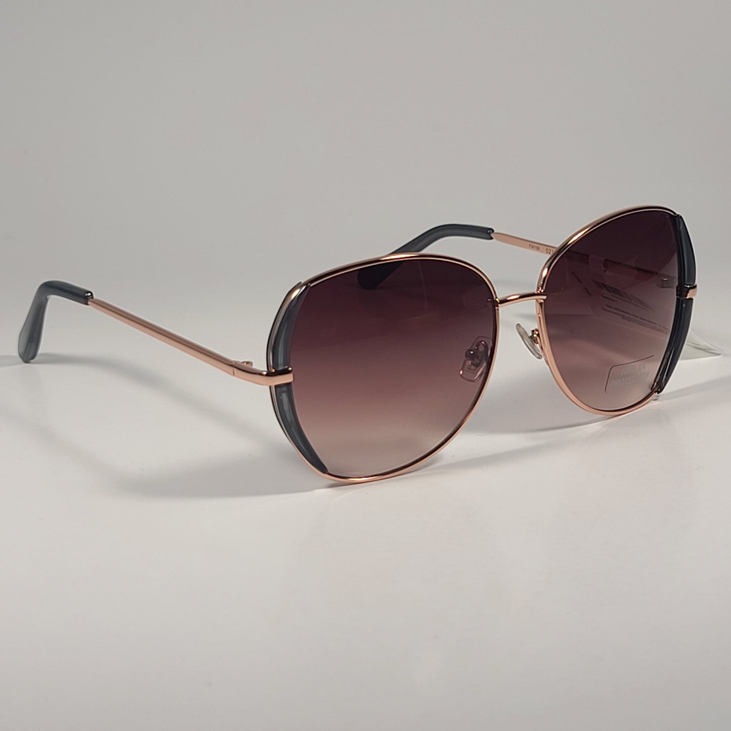 Fossil FW158 Butterfly Sunglasses Rose Gold Gray Frame Brown Gradient Lens 59mm - Sunglasses