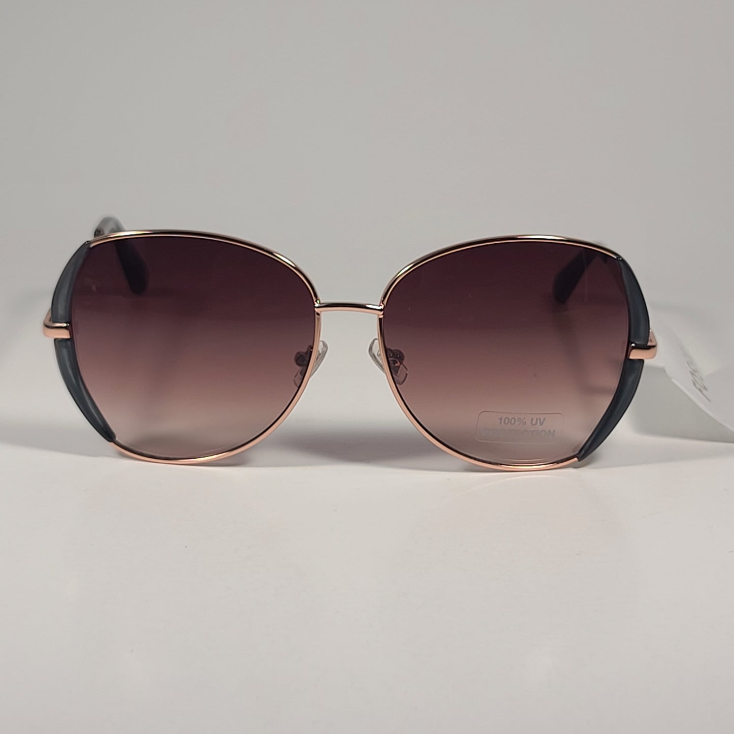 Fossil FW158 Butterfly Sunglasses Rose Gold Gray Frame Brown Gradient Lens 59mm - Sunglasses
