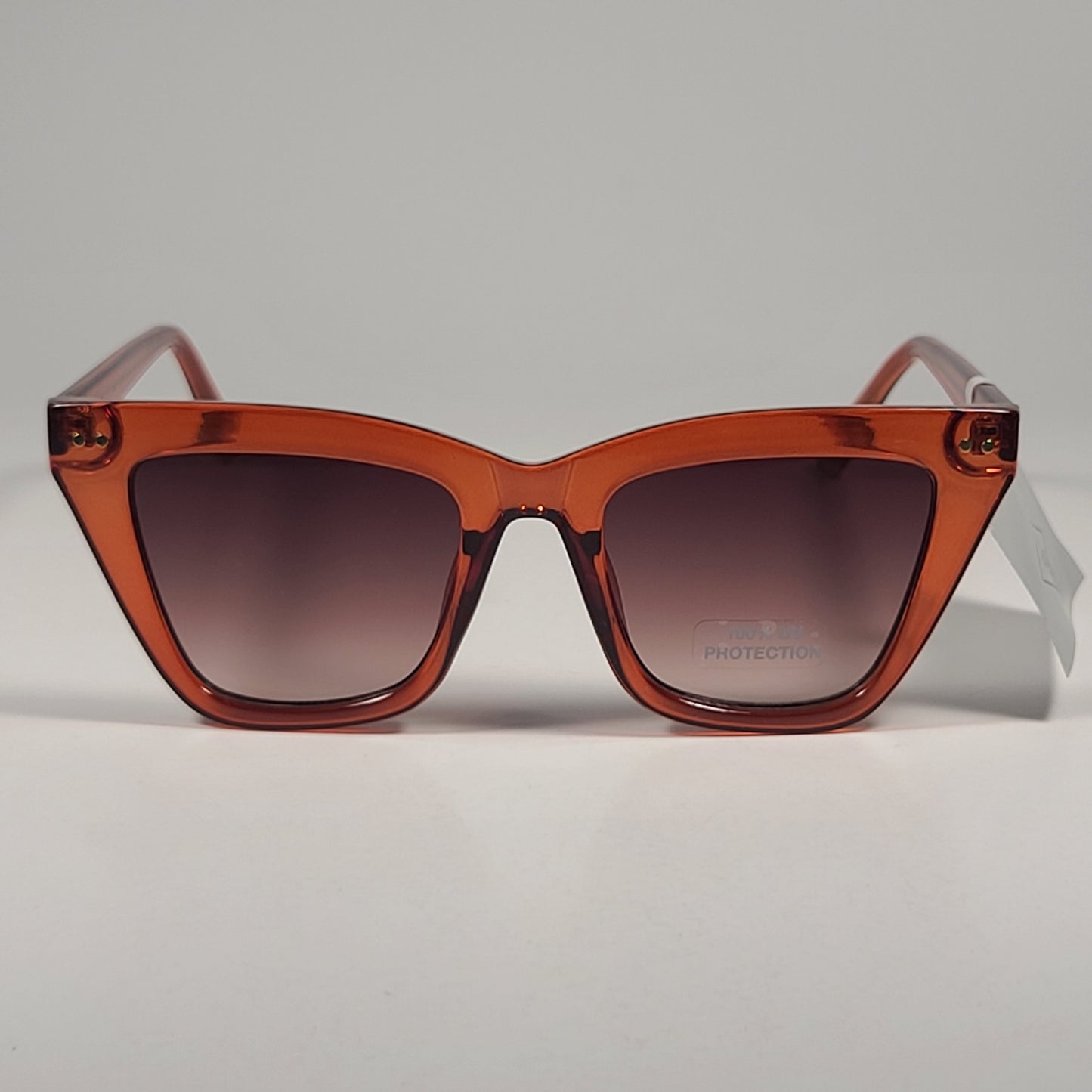 Fossil FW230 Cat Eye Sunglasses Orange Demi Frame Brown Gradient Lens 51mm - Sunglasses
