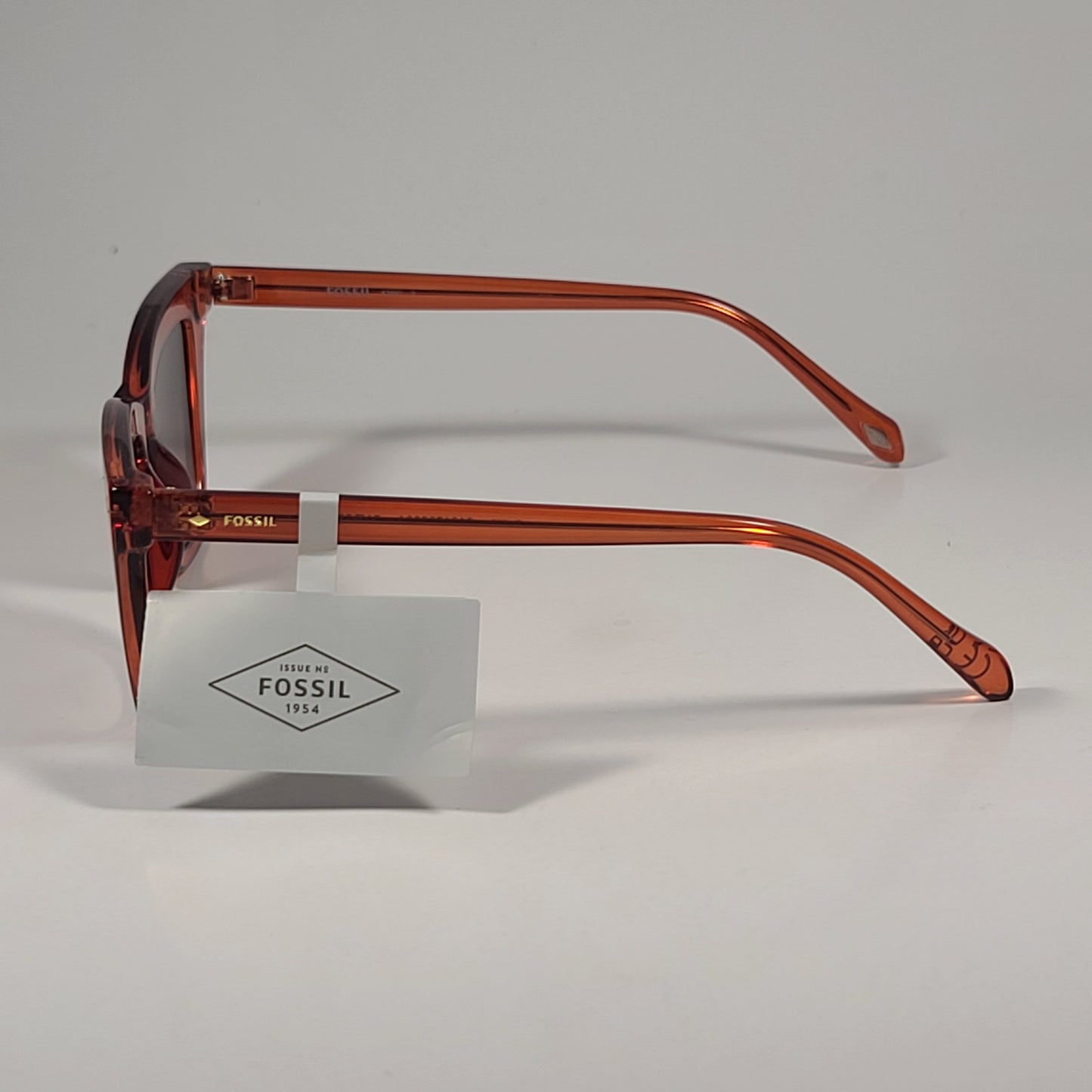 Fossil FW230 Cat Eye Sunglasses Orange Demi Frame Brown Gradient Lens 51mm - Sunglasses