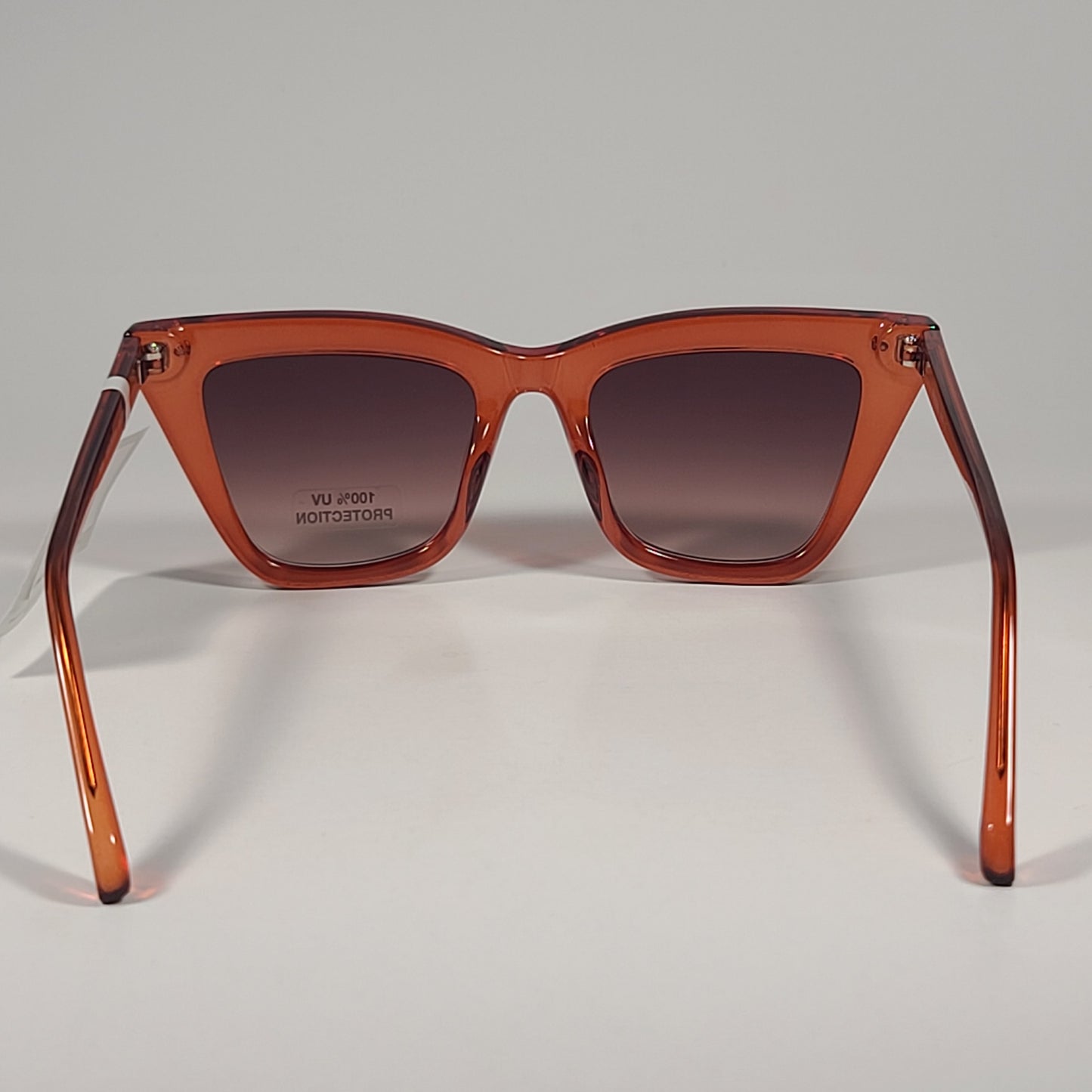 Fossil FW230 Cat Eye Sunglasses Orange Demi Frame Brown Gradient Lens 51mm - Sunglasses