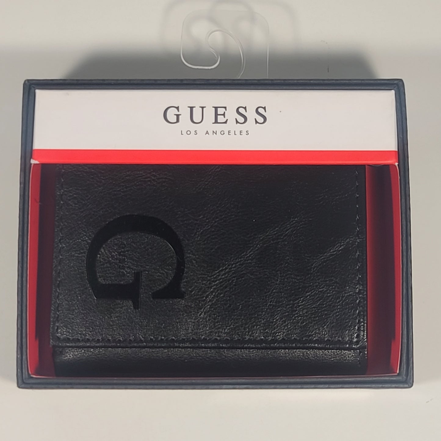 Guess Los Angeles Men’s Trifold G Logo Leather Wallet Black Passcase 31GO1100052 - Wallets