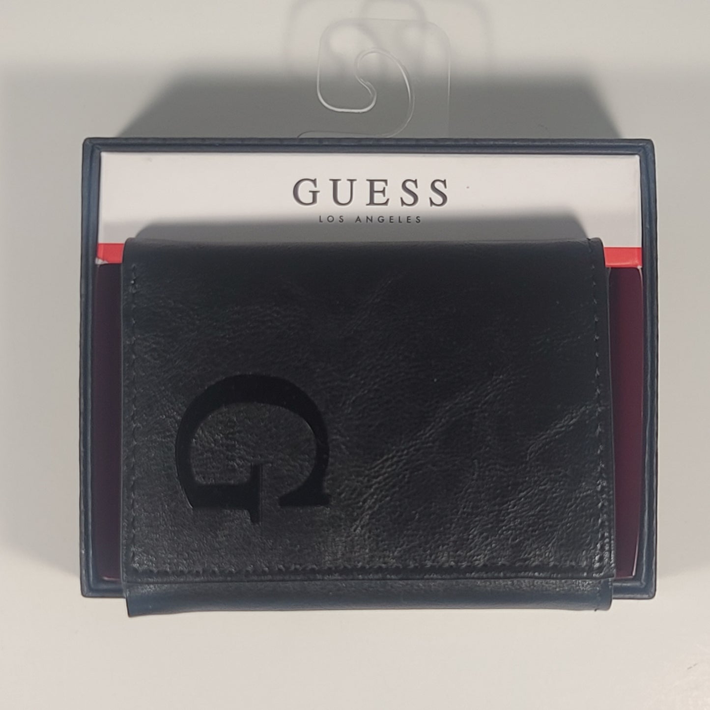 Guess Los Angeles Men’s Trifold G Logo Leather Wallet Black Passcase 31GO1100052 - Wallets