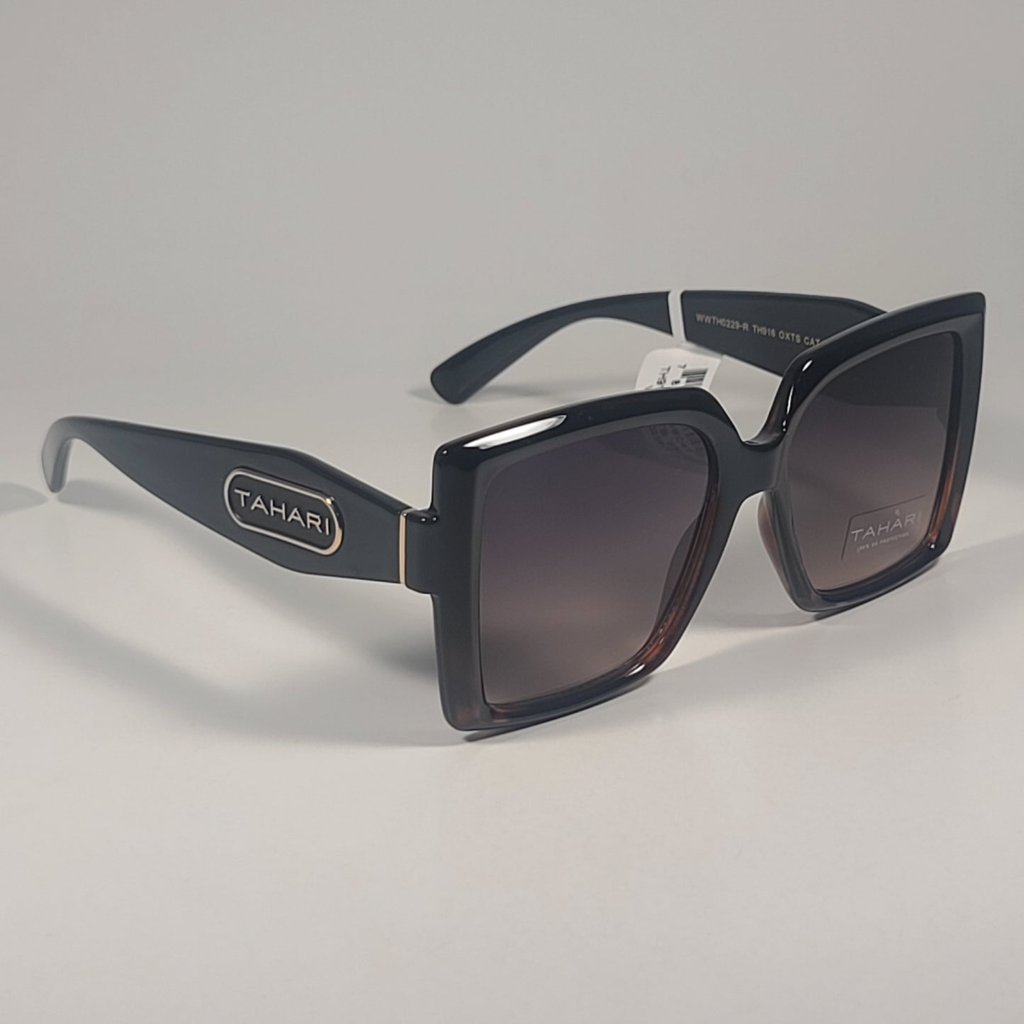 Tahari TH916 OXTS Oversize Butterfly Sunglasses Black Brown Tortoise Gradient - Sunglasses