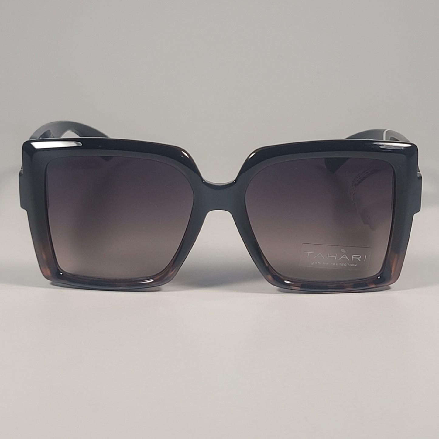 Tahari TH916 OXTS Oversize Butterfly Sunglasses Black Brown Tortoise Gradient - Sunglasses