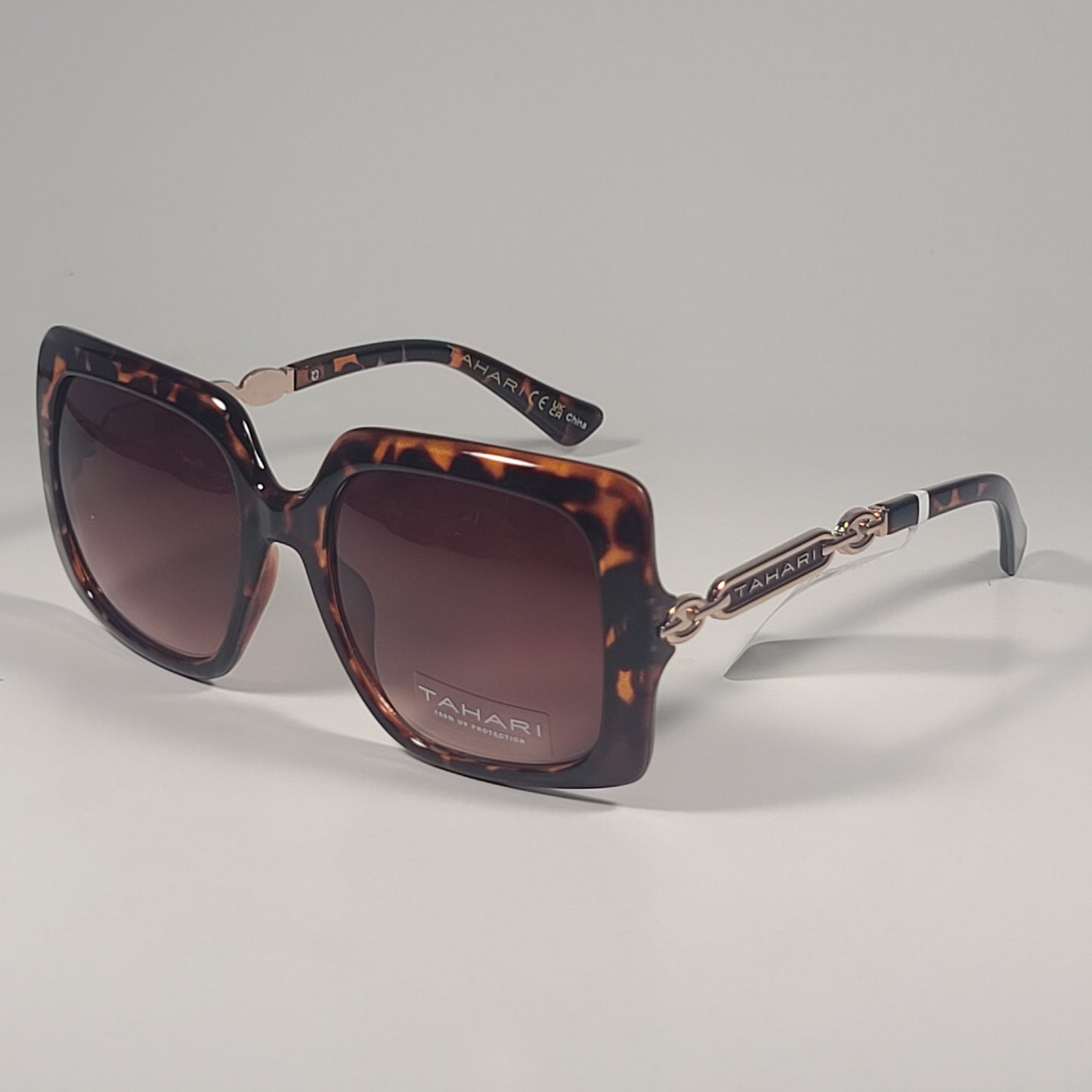 Tahari TH933 TS Oversize Butterfly Sunglasses Gold Brown Tortoise Gradient Lens - Sunglasses