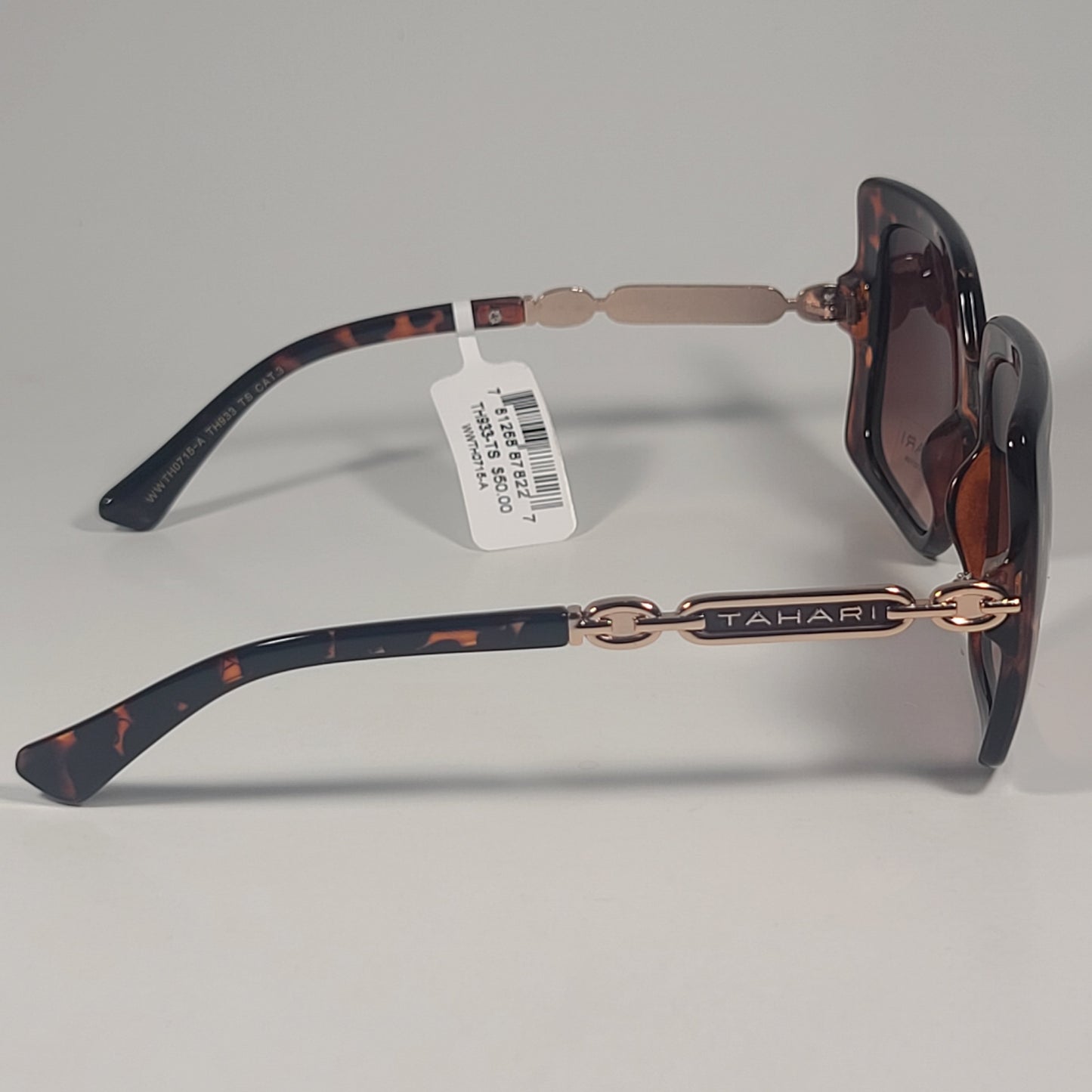 Tahari TH933 TS Oversize Butterfly Sunglasses Gold Brown Tortoise Gradient Lens - Sunglasses