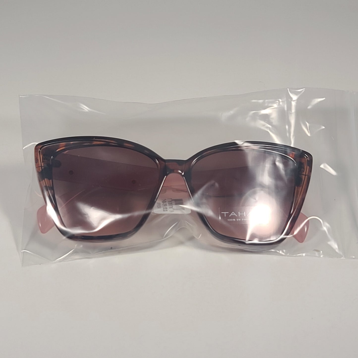 Tahari Cat Eye Sunglasses Two Tone Pink And Tortoise Brown Gradient TH934 TSPK - Sunglasses