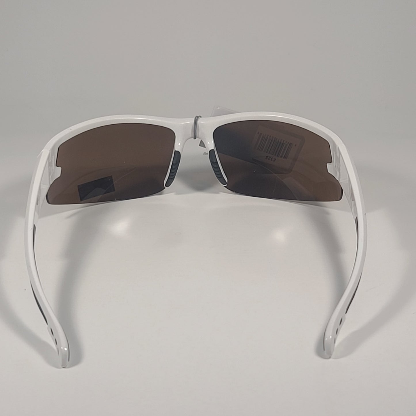 City Shades 6328 Sport Wrap Sunglasses White Frame Brown Tinted Lens - Sunglasses